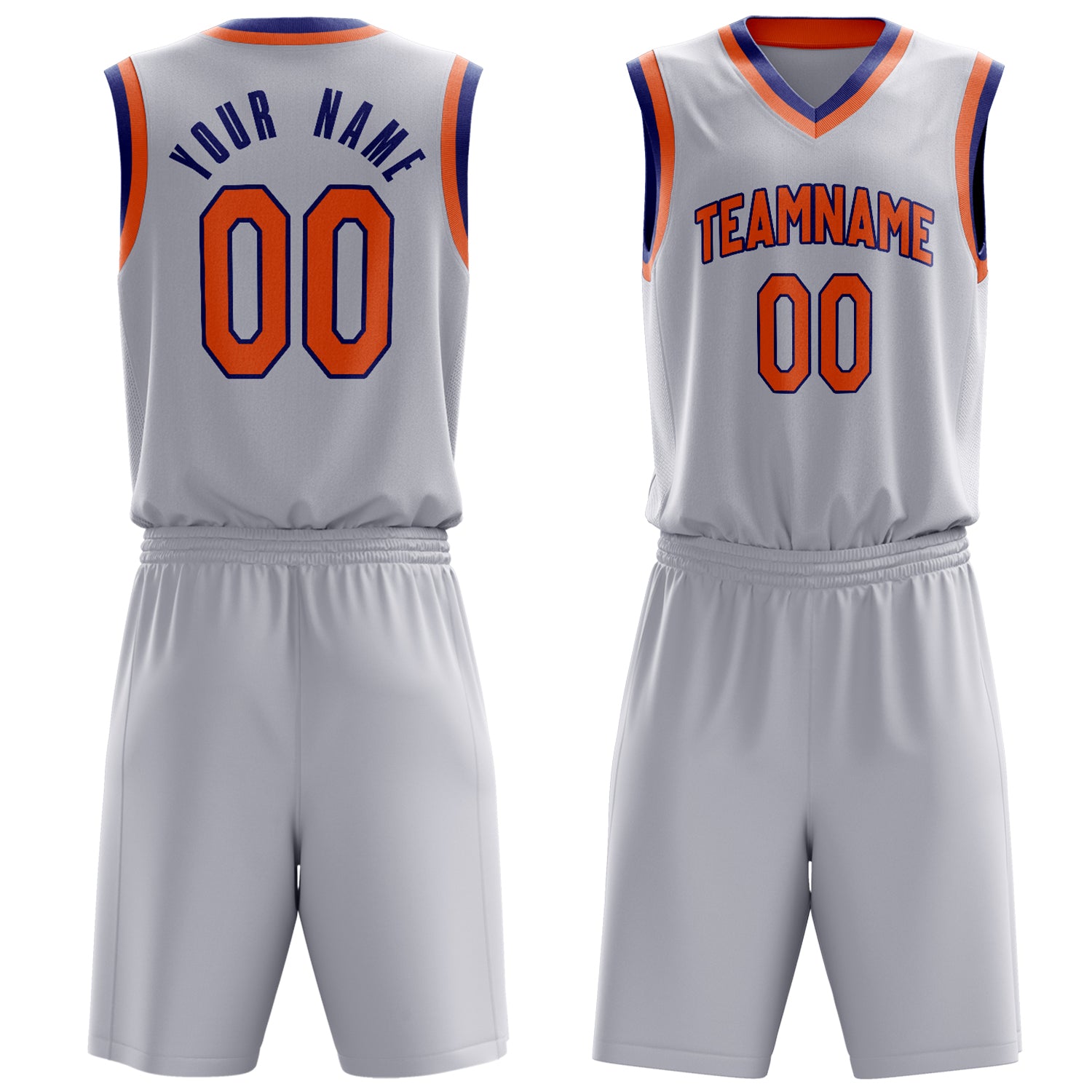 Maßgeschneidertes professionelles Weiß Orange Basketballtrikot-Set BS03240701JG244