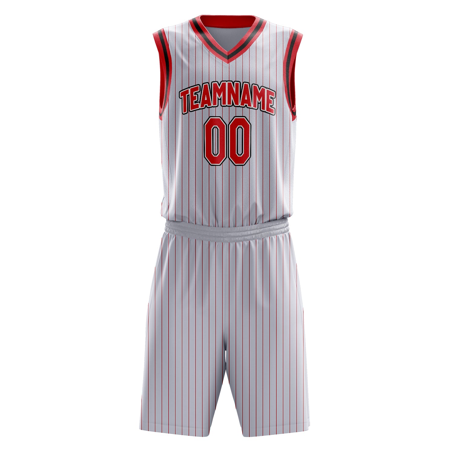 Maßgeschneidertes professionelles Weiß Rot Basketballtrikot-Set