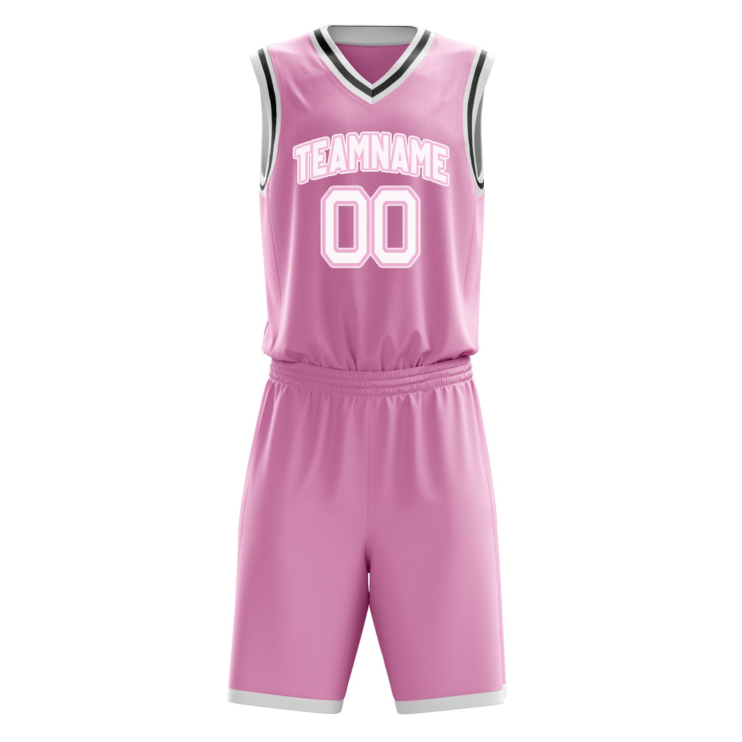 Maßgeschneidertes professionelles Rosa Weiß Basketballtrikot-Set