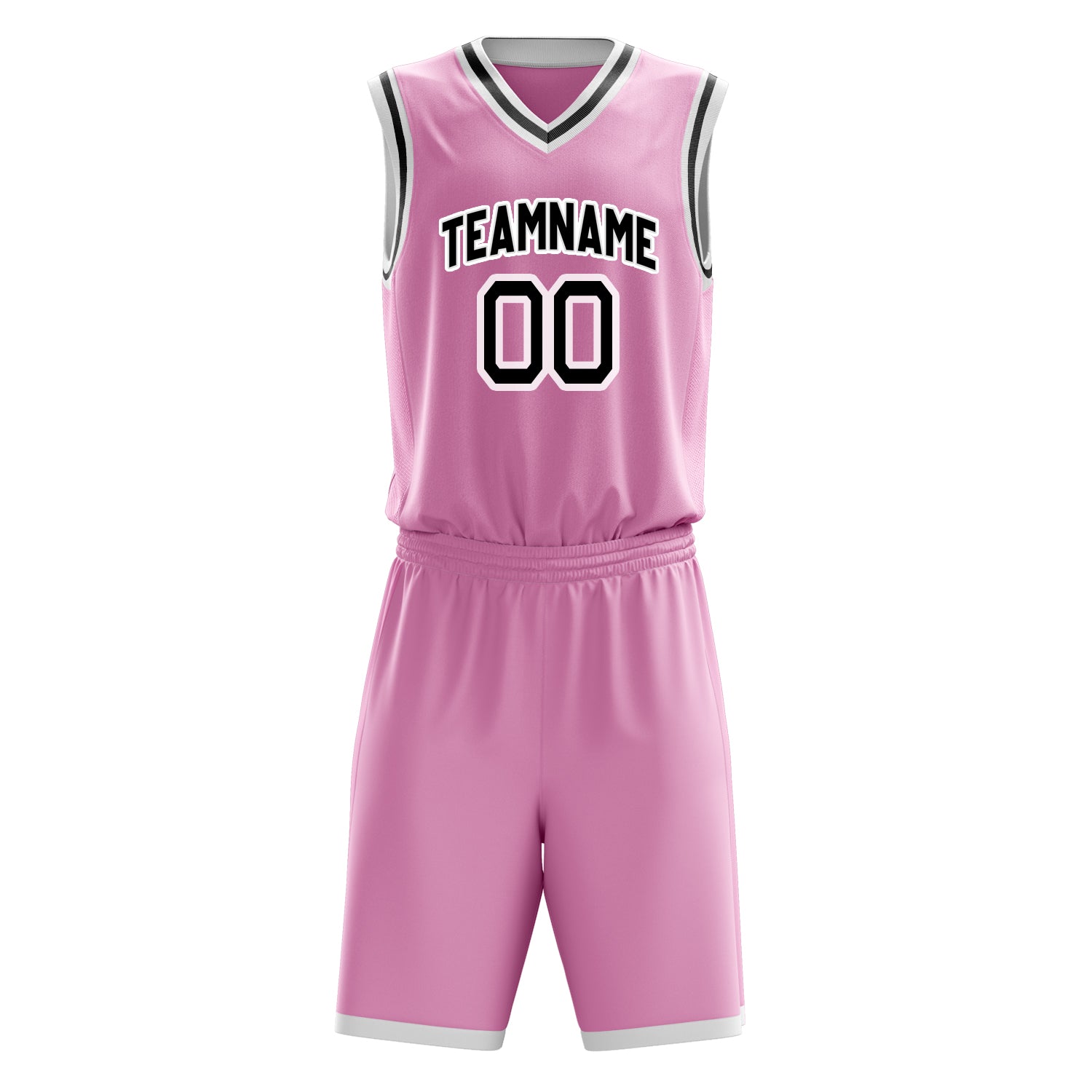 Maßgeschneidertes professionelles Rosa Schwarz Basketballtrikot-Set