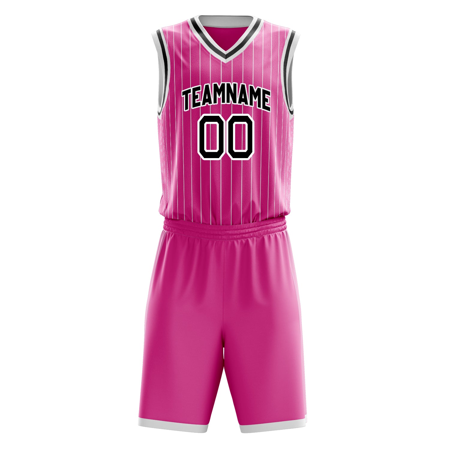 Maßgeschneidertes professionelles Rosa Schwarz Basketballtrikot-Set