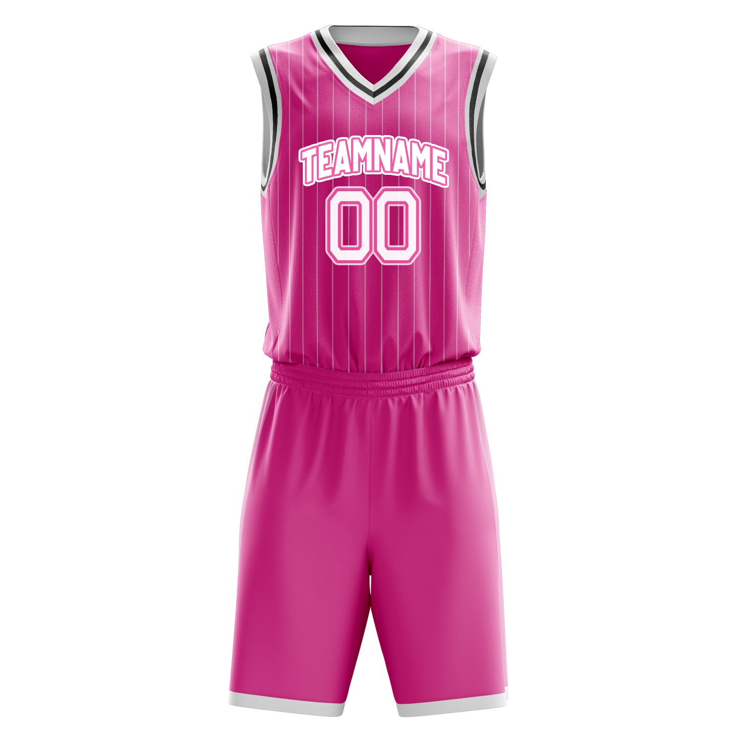 Maßgeschneidertes professionelles Rosa Weiß Basketballtrikot-Set