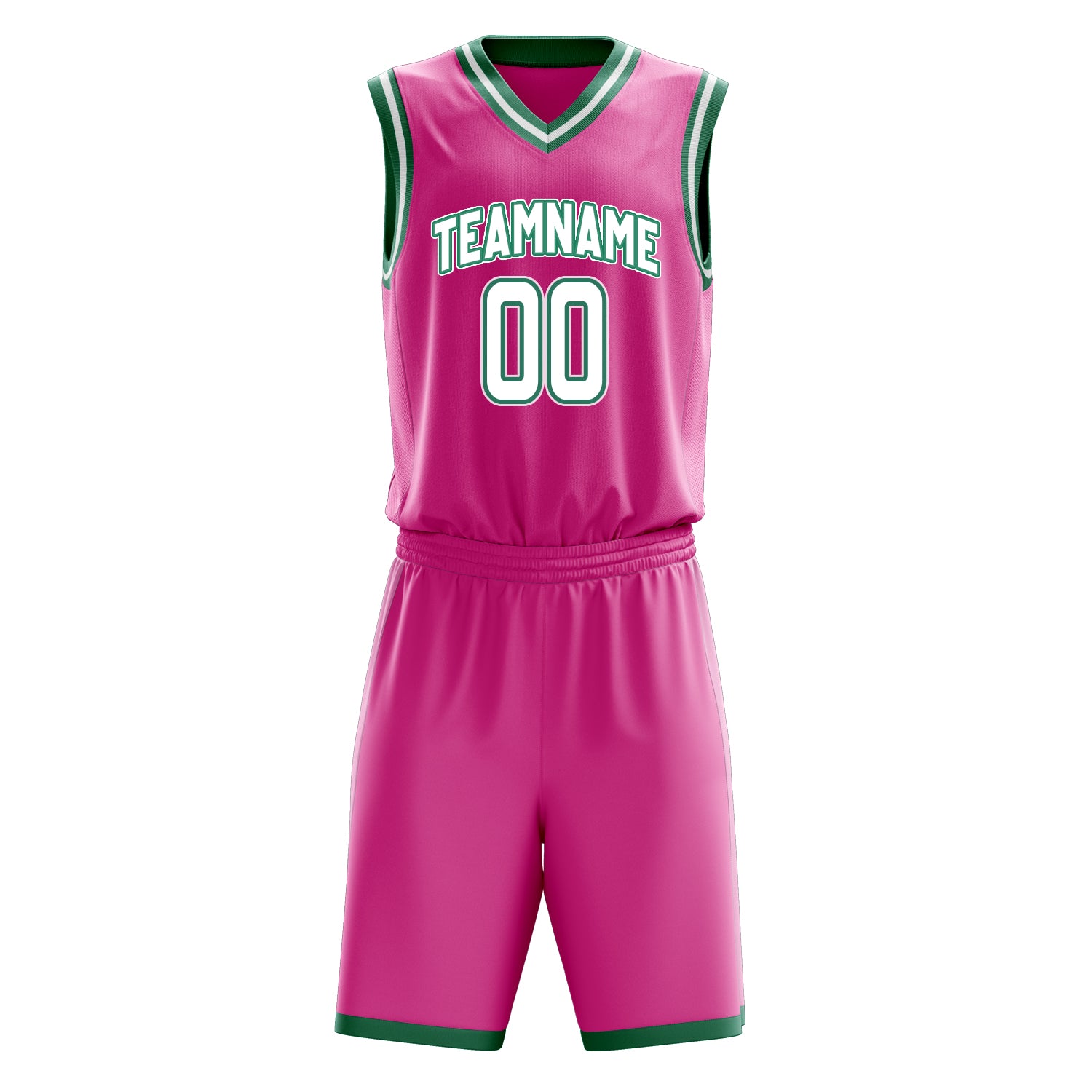 Maßgeschneidertes professionelles Rosa Weiß Basketballtrikot-Set