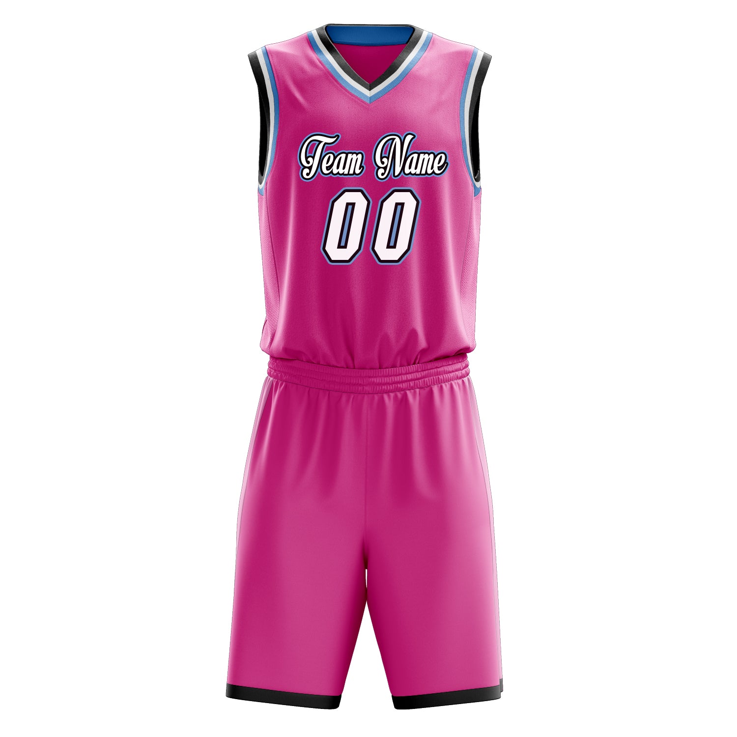 Maßgeschneidertes professionelles Rosa Weiß Basketballtrikot-Set