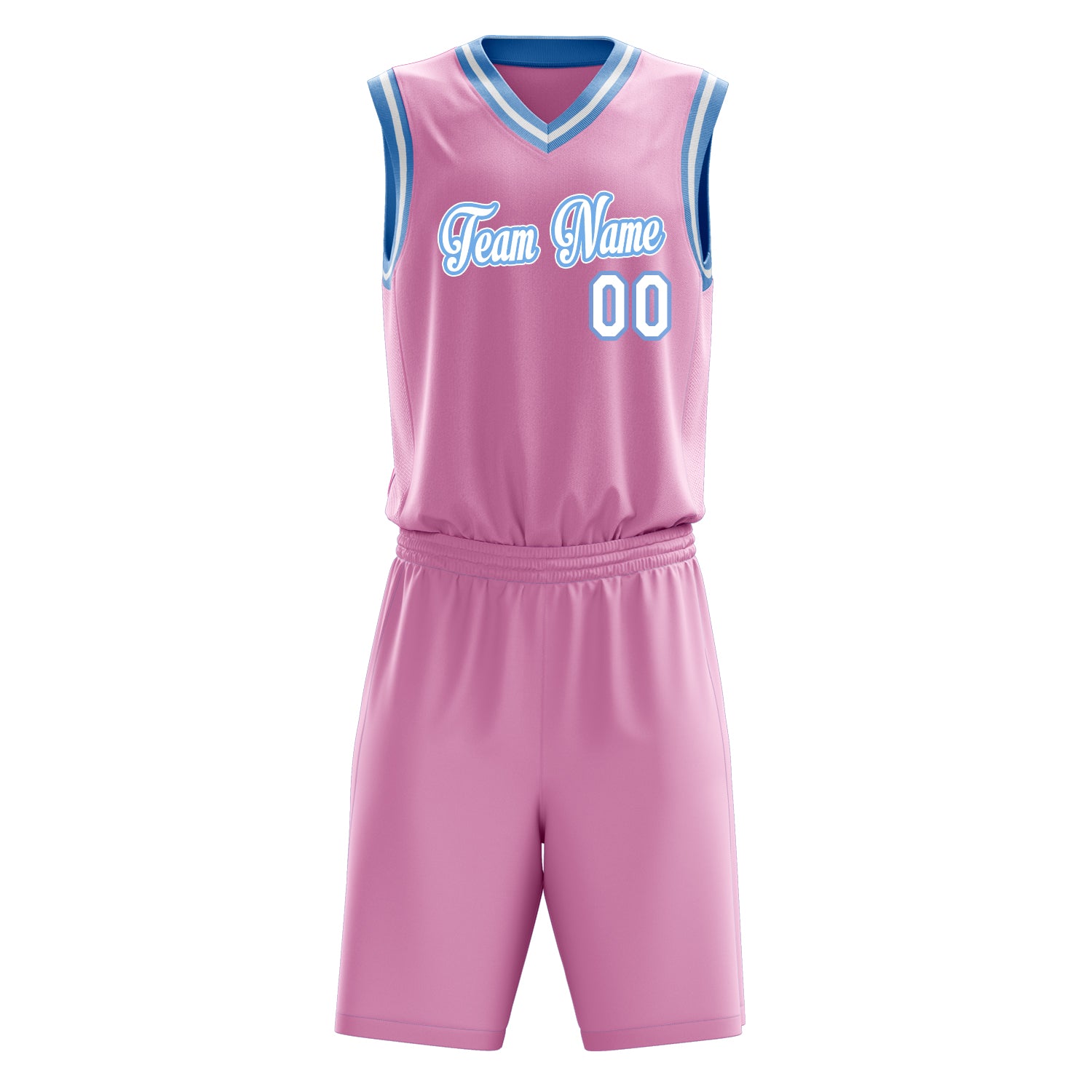 Maßgeschneidertes professionelles Rosa Weiß Basketballtrikot-Set