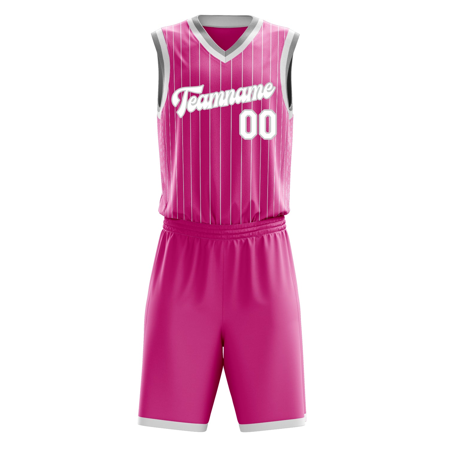 Maßgeschneidertes professionelles Rosa Weiß Basketballtrikot-Set