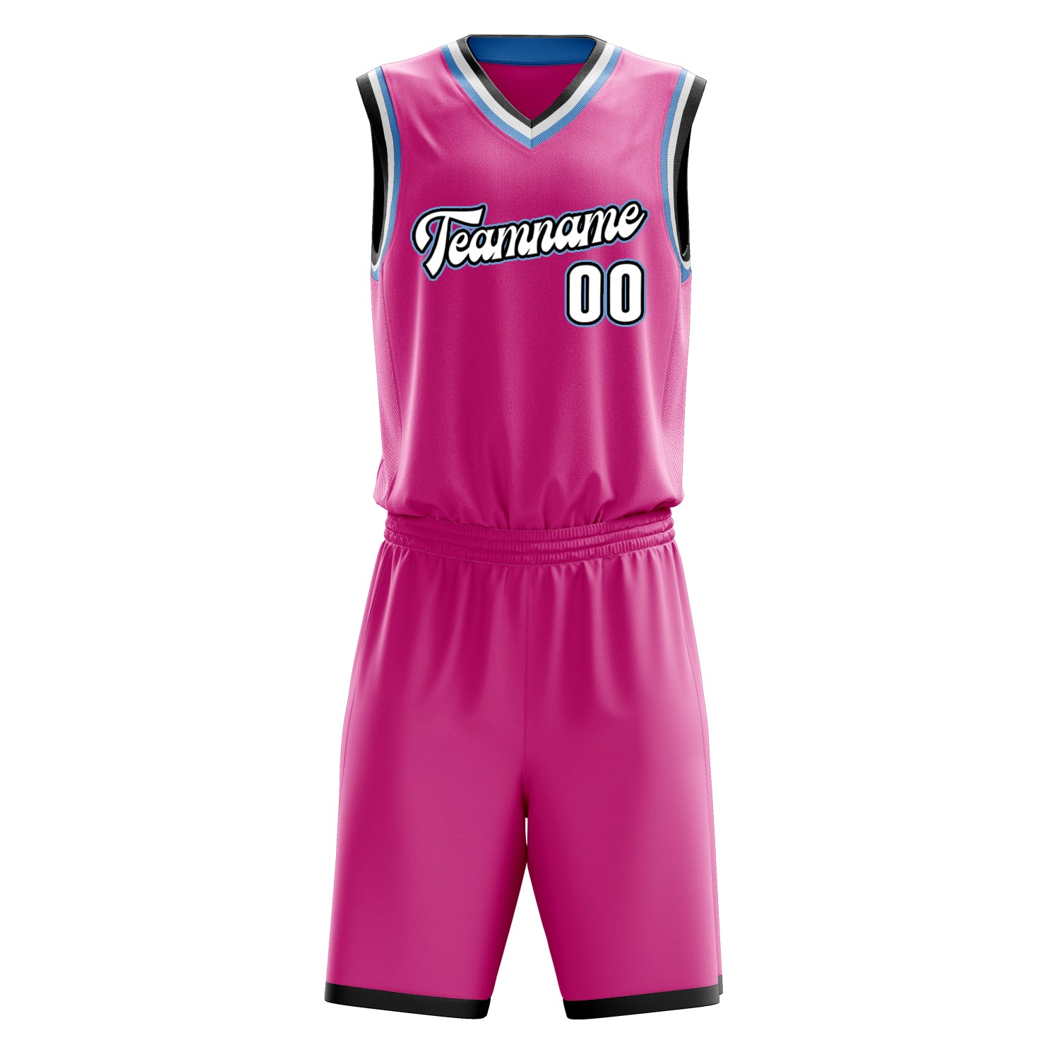 Maßgeschneidertes professionelles Rosa Weiß Basketballtrikot-Set