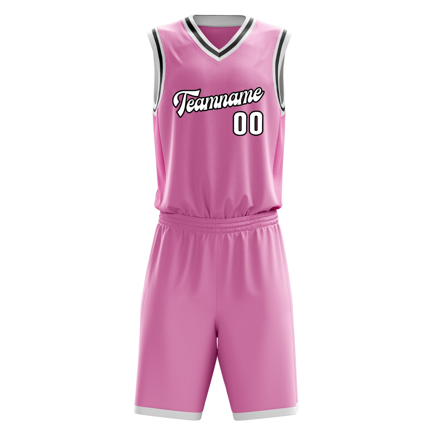 Maßgeschneidertes professionelles Rosa Weiß Basketballtrikot-Set