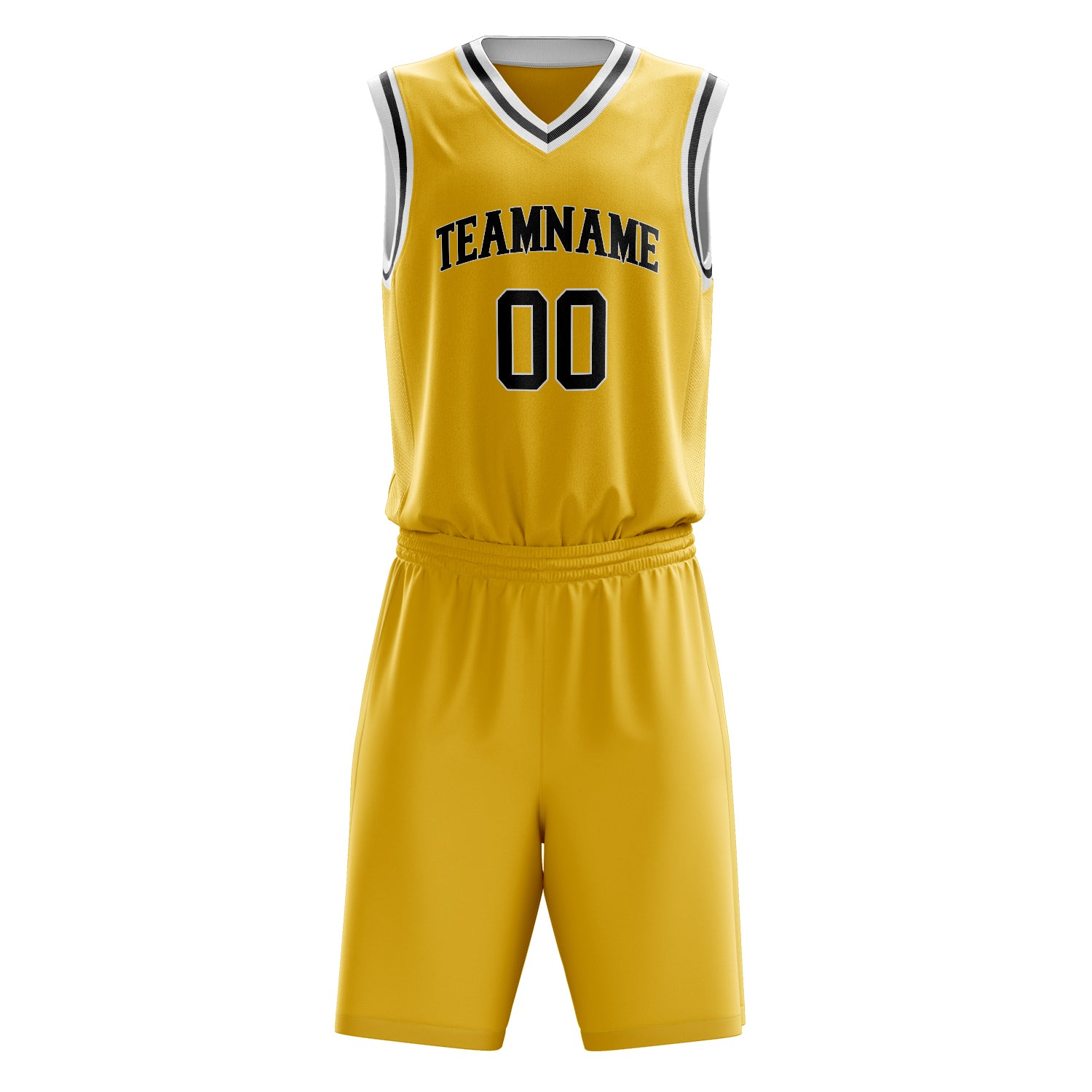 Maßgeschneidertes professionelles Gold Schwarz Basketballtrikot-Set