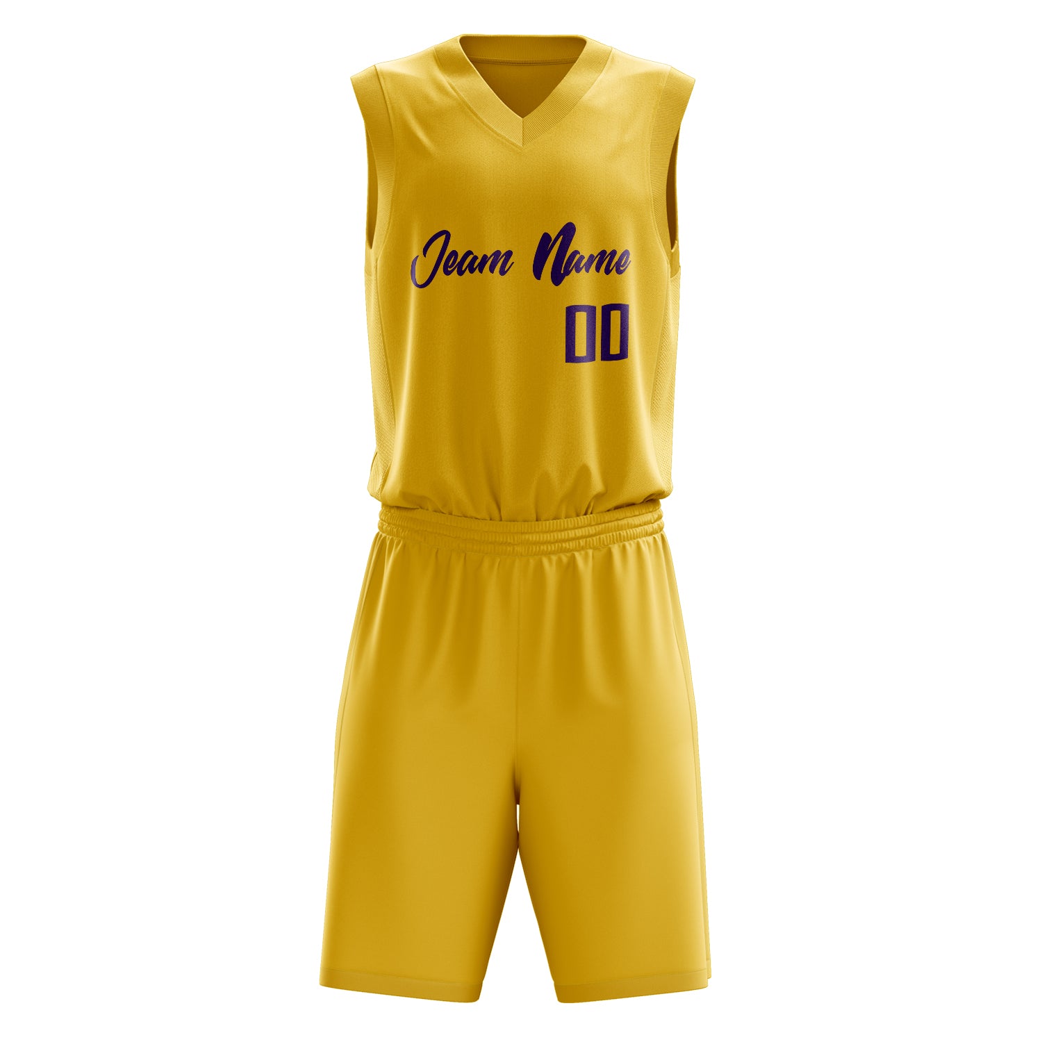 Maßgeschneidertes professionelles Gold Lila Basketballtrikot-Set