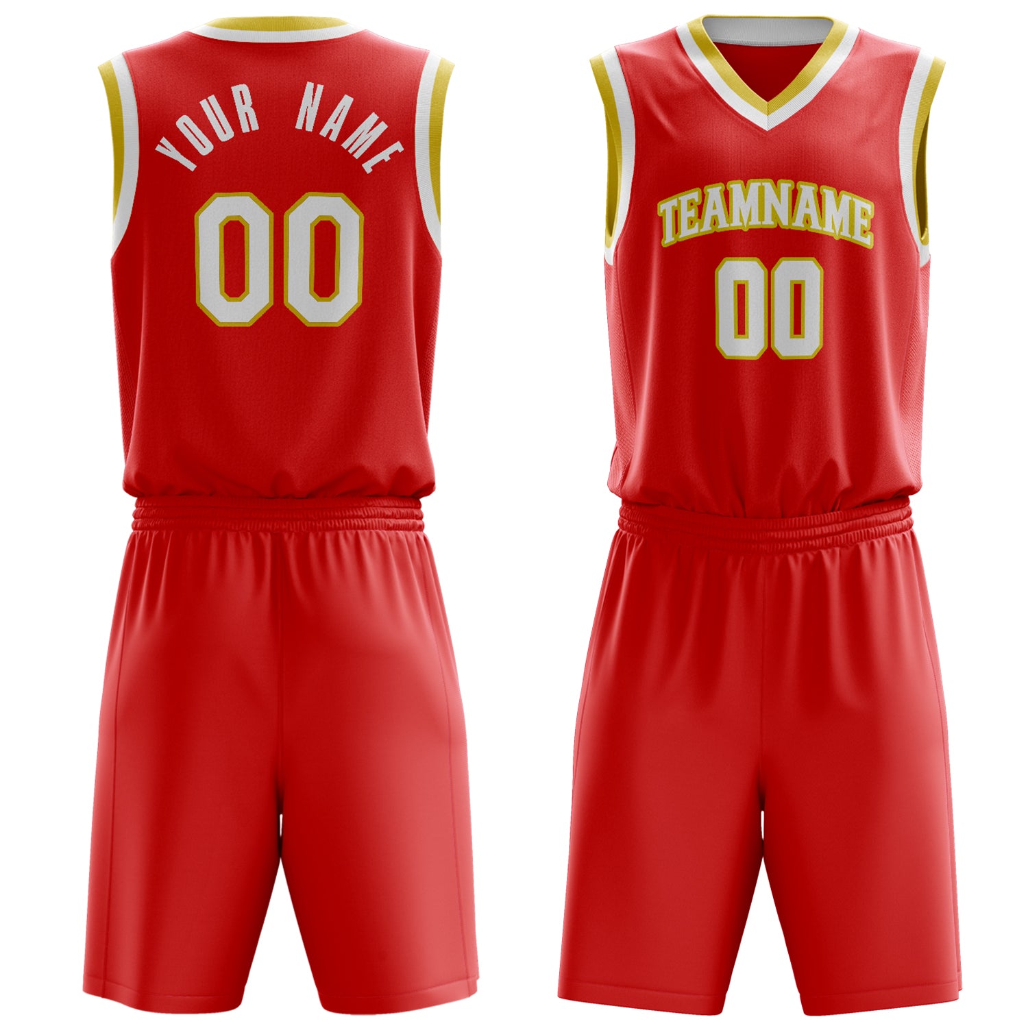 Maßgeschneidertes professionelles Rot Weiß Basketballtrikot-Set BS03240701XF265