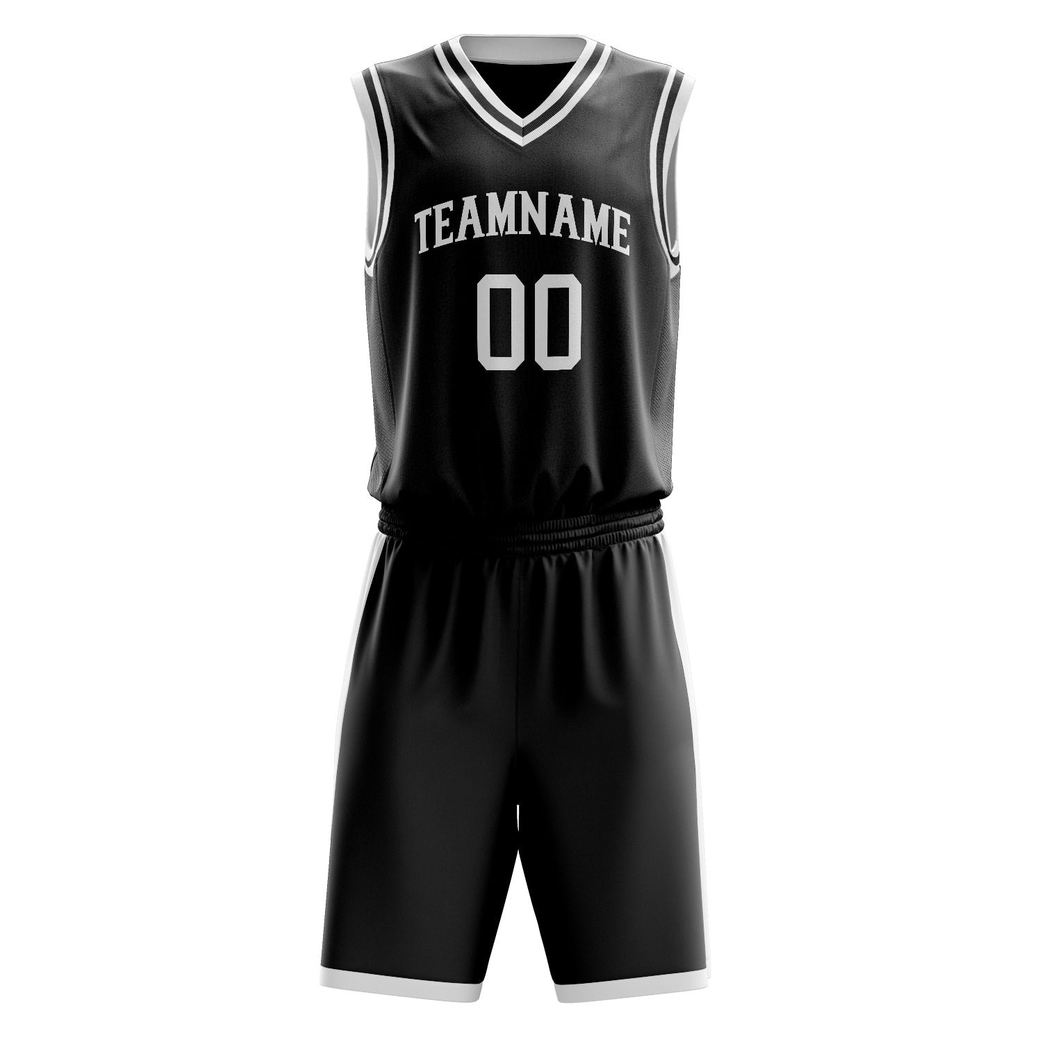 Maßgeschneidertes professionelles Schwarz Weiß Basketballtrikot-Set