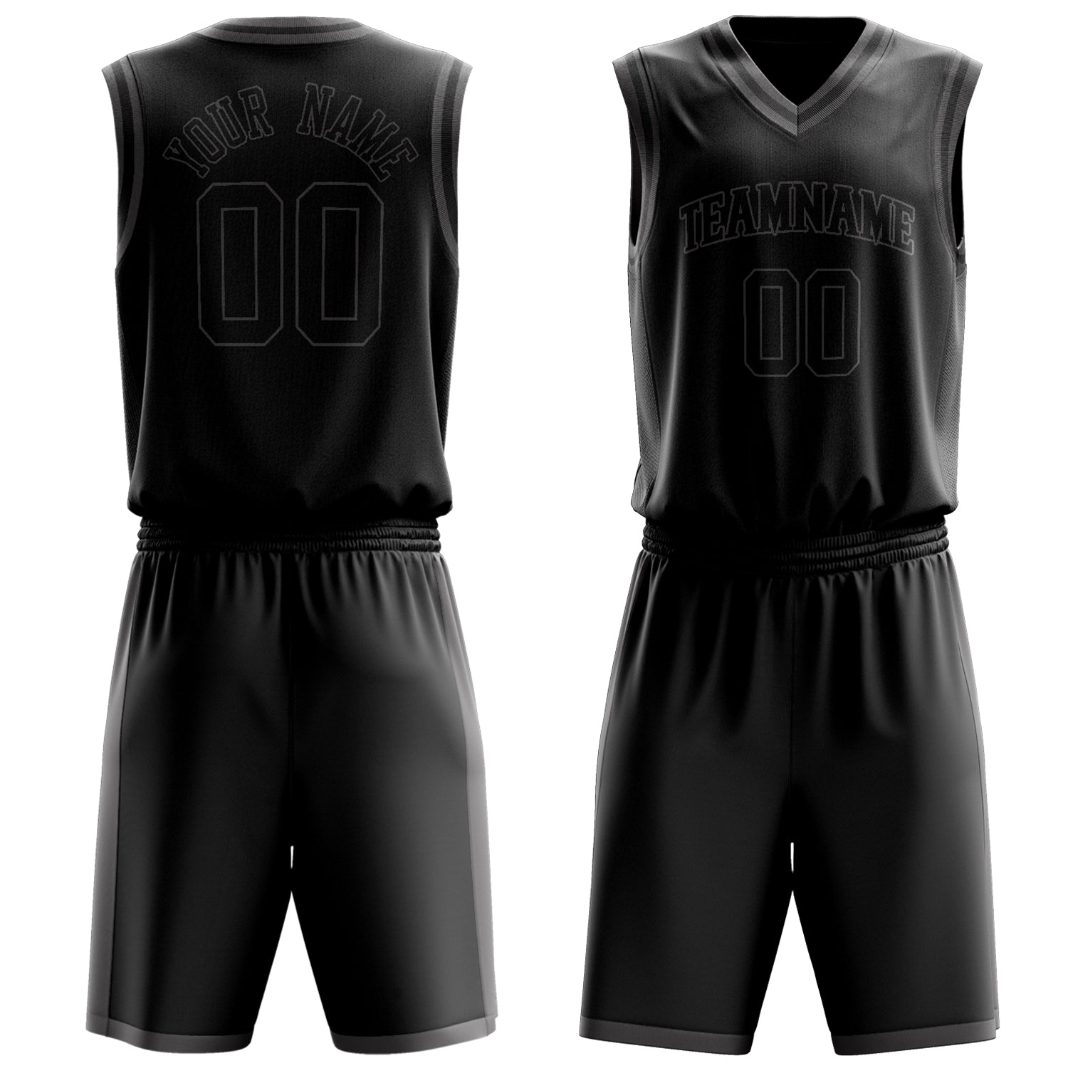 Maßgeschneidertes professionelles Schwarz Grau Basketballtrikot-Set BS03240701XY017