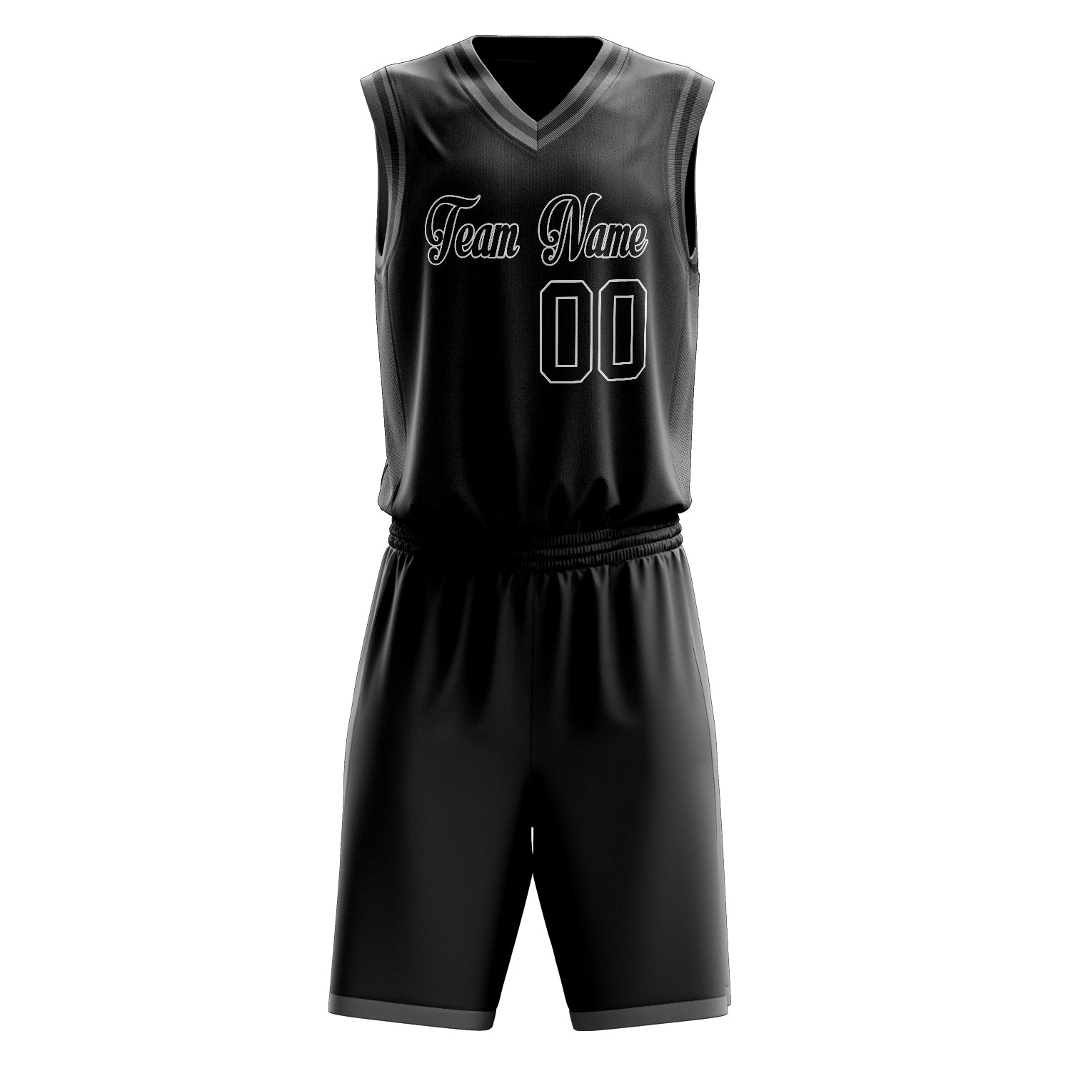 Maßgeschneidertes professionelles Schwarz Weiß Basketballtrikot-Set