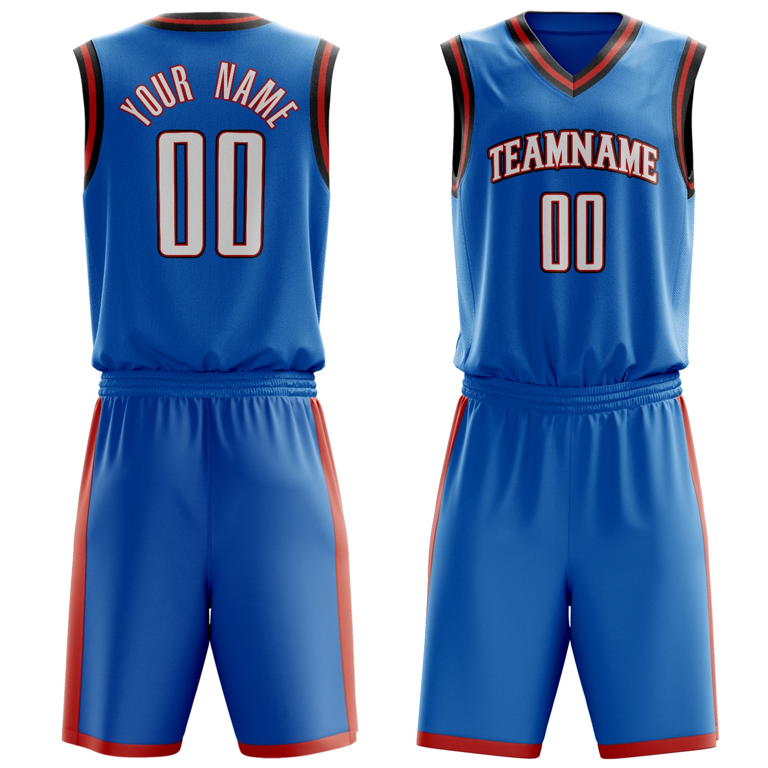 Maßgeschneidertes professionelles Blau Weiß Basketballtrikot-Set BS03240701XY022