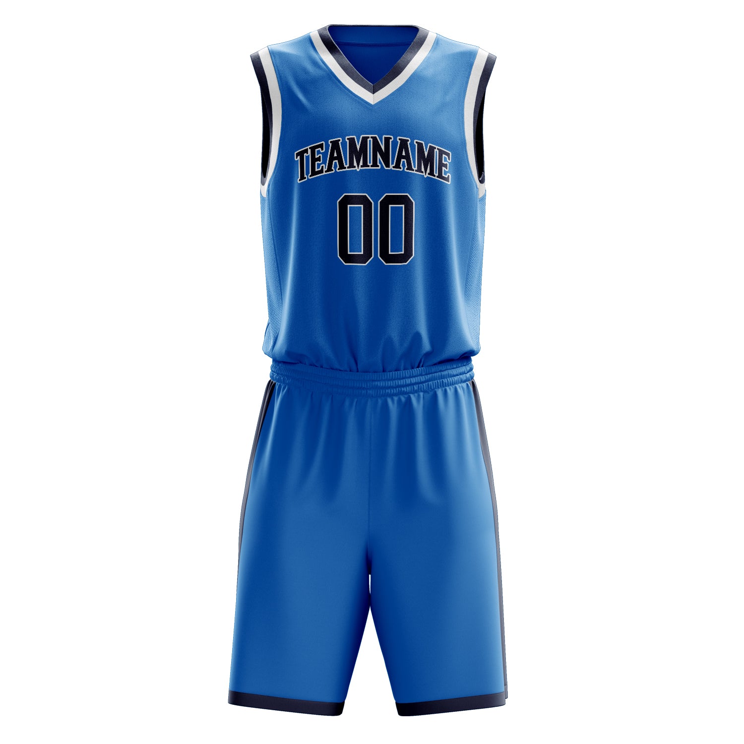 Maßgeschneidertes professionelles Blau Schwarz Basketballtrikot-Set