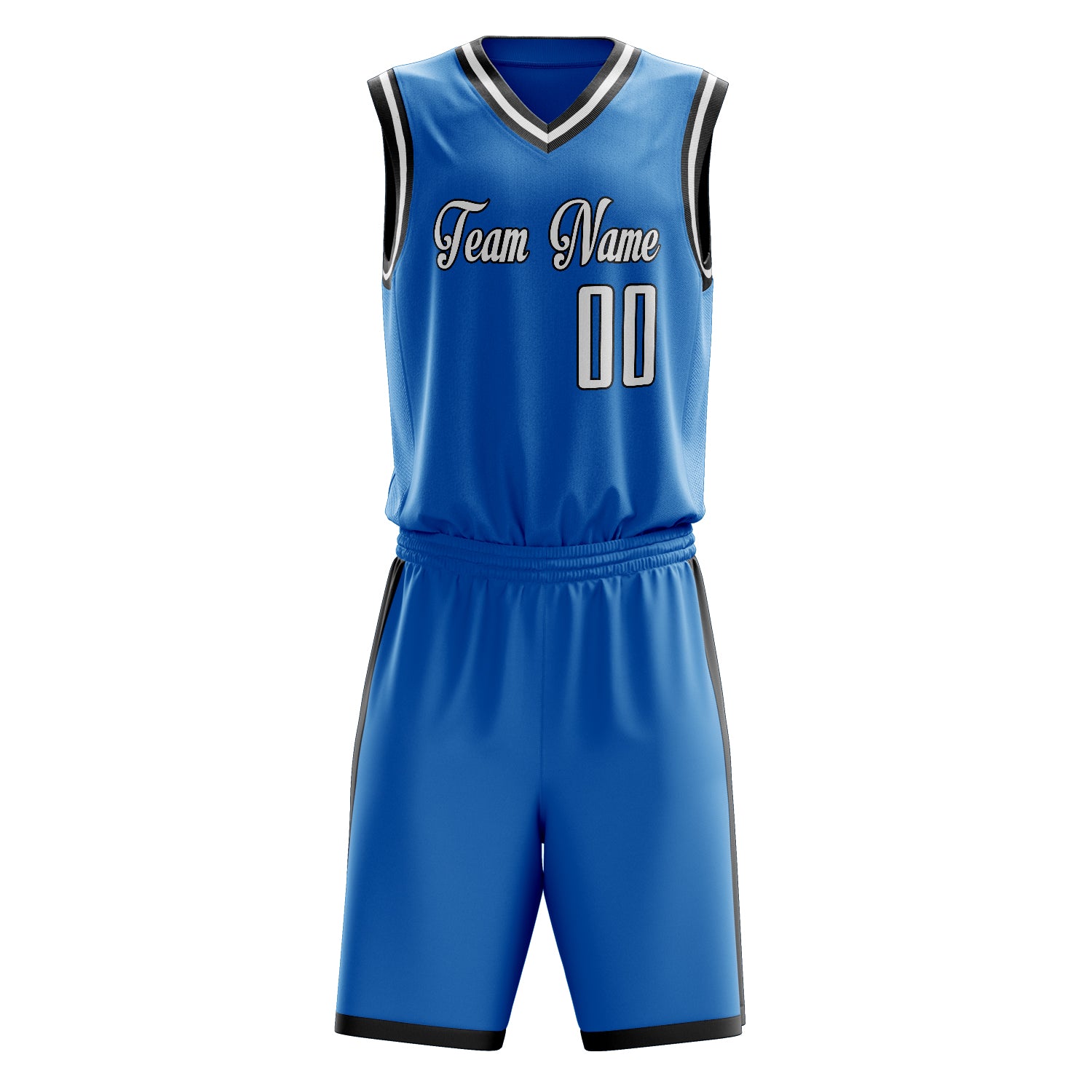 Maßgeschneidertes professionelles Blau Weiß Basketballtrikot-Set