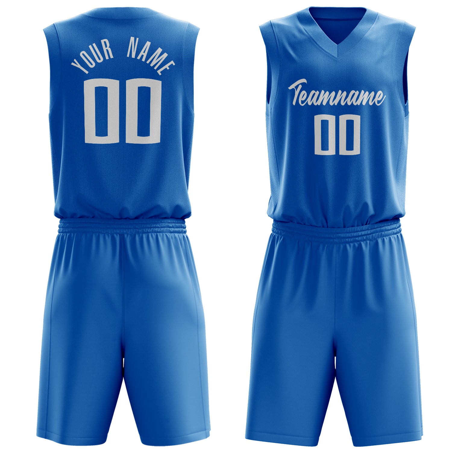 Maßgeschneidertes professionelles Blau Weiß Basketballtrikot-Set BS03240701XY031