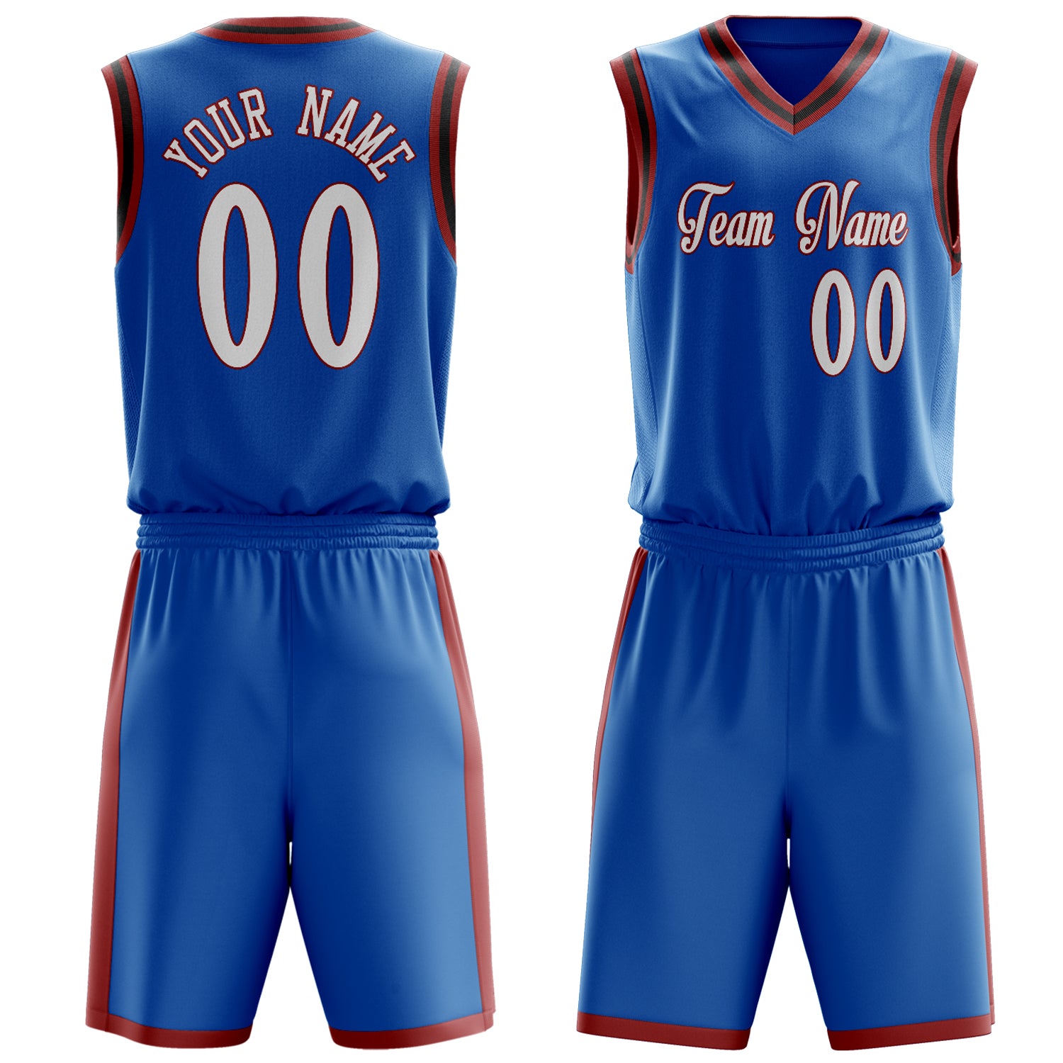 Maßgeschneidertes professionelles Blau Weiß Basketballtrikot-Set BS03240701XY034