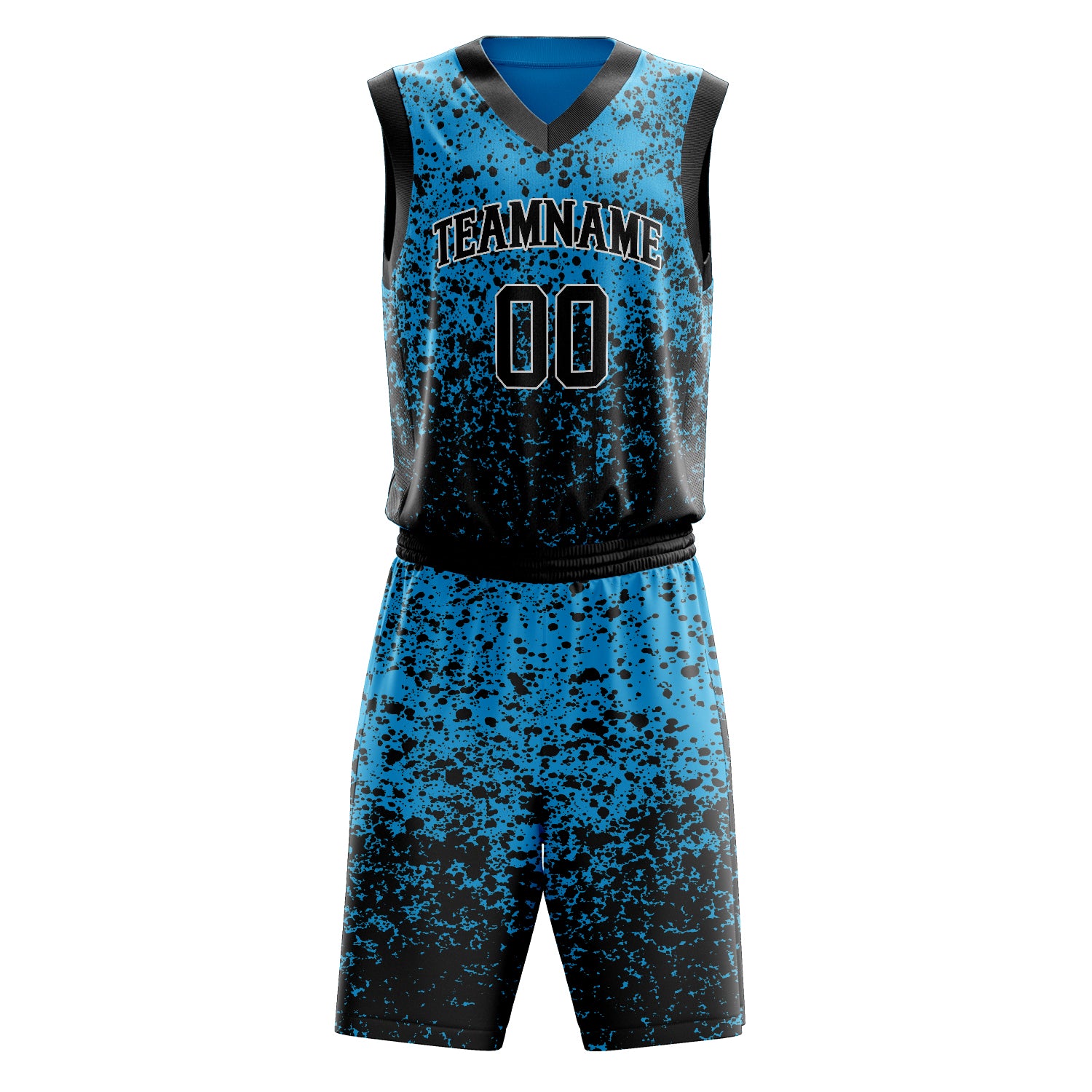 Maßgeschneidertes professionelles Blau Schwarz Basketballtrikot-Set