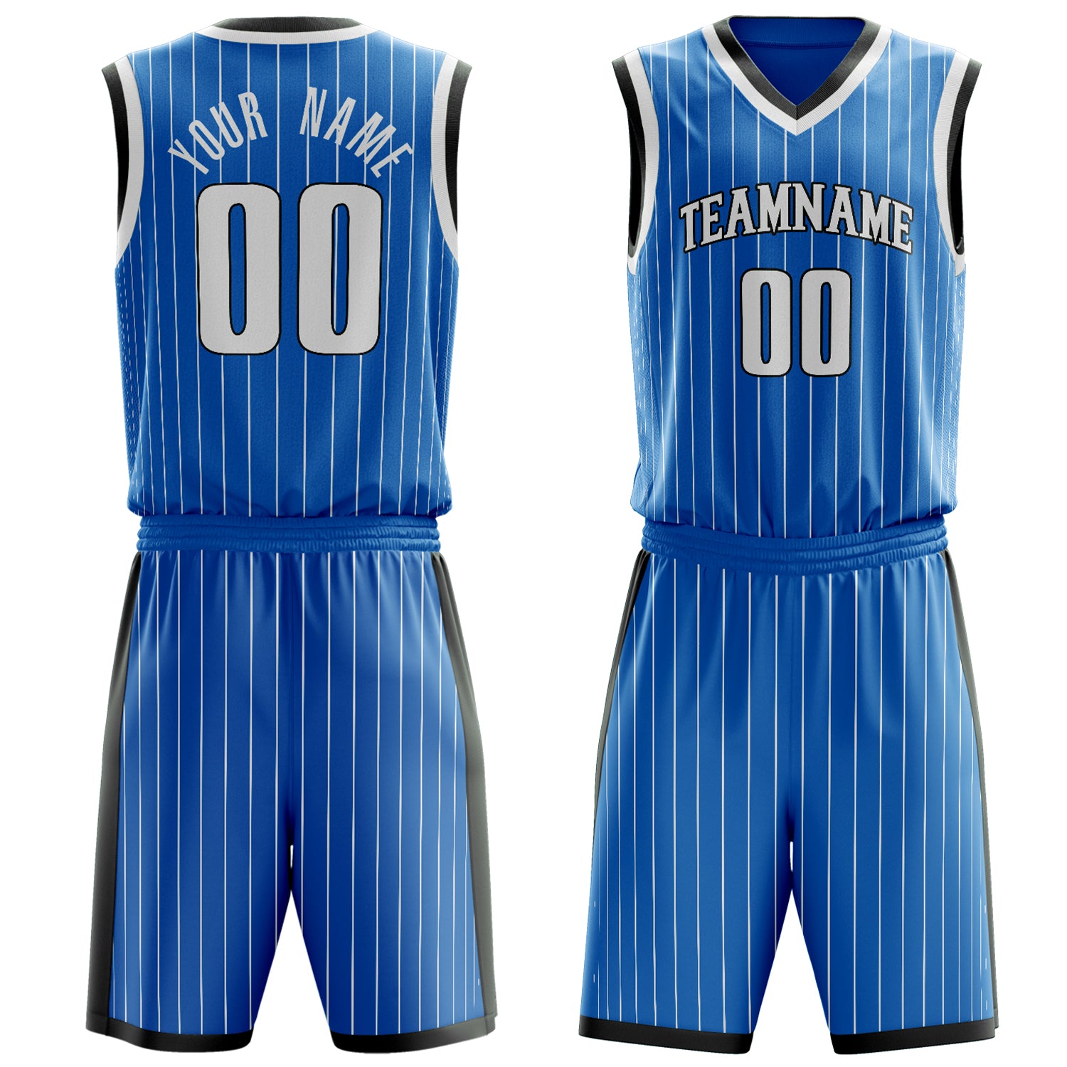 Maßgeschneidertes professionelles Blau Weiß Basketballtrikot-Set BS03240701XY038