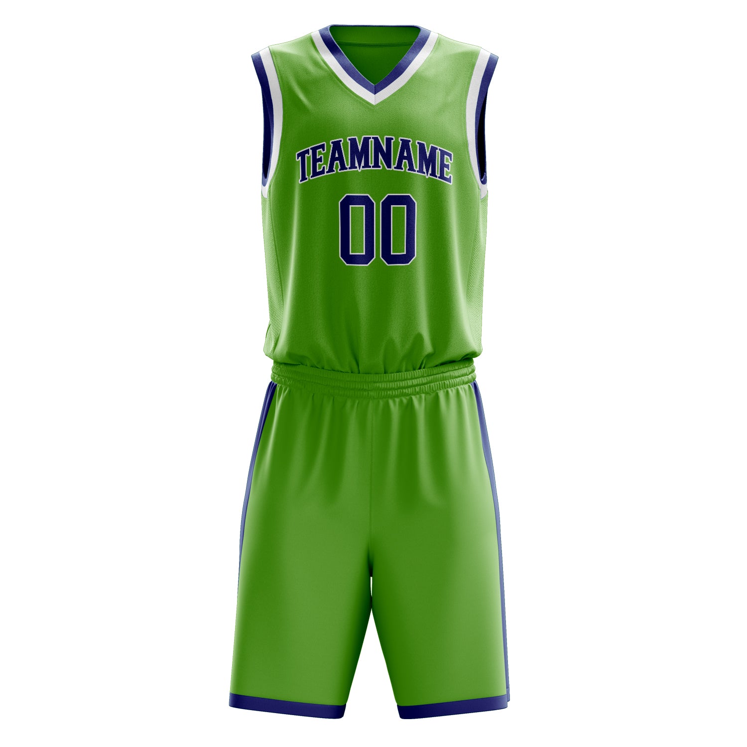 Maßgeschneidertes professionelles Neongrün Lila Basketballtrikot-Set