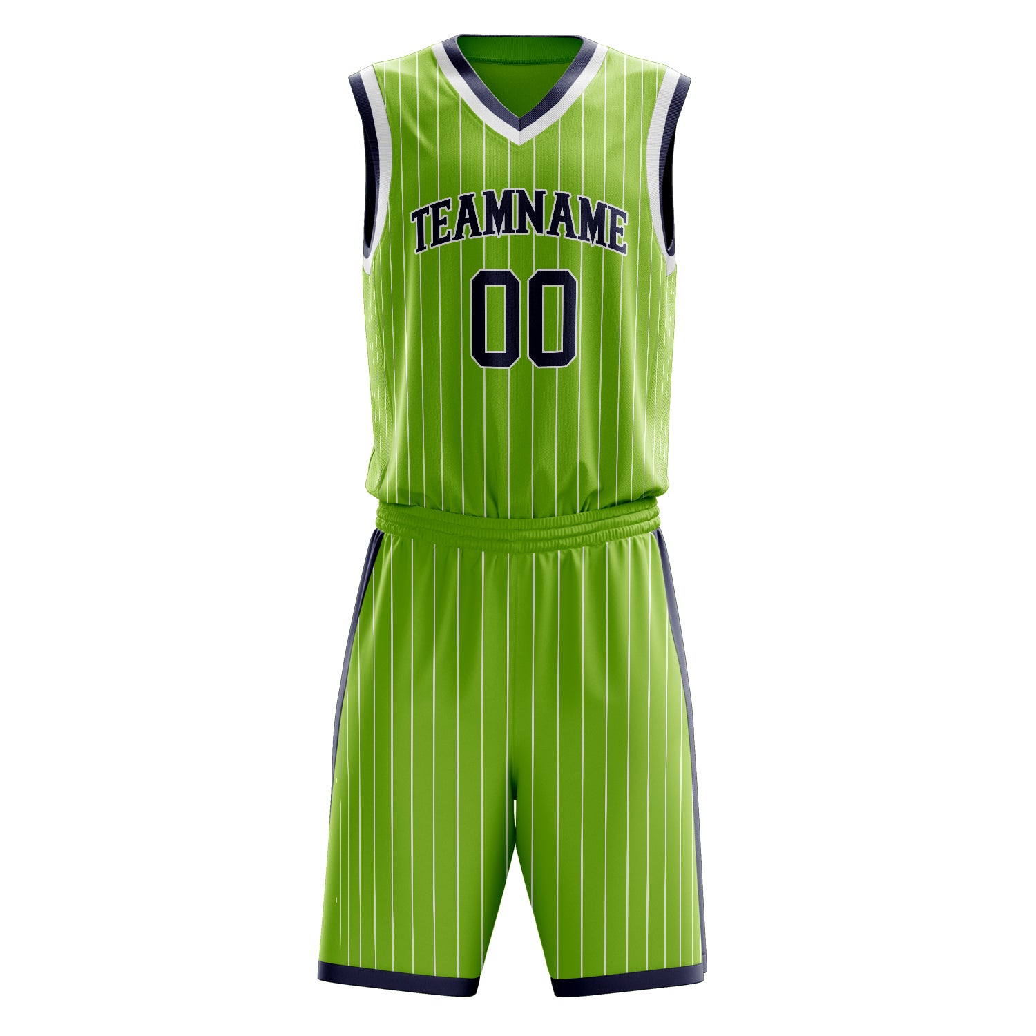 Maßgeschneidertes professionelles Neongrün Schwarz Basketballtrikot-Set