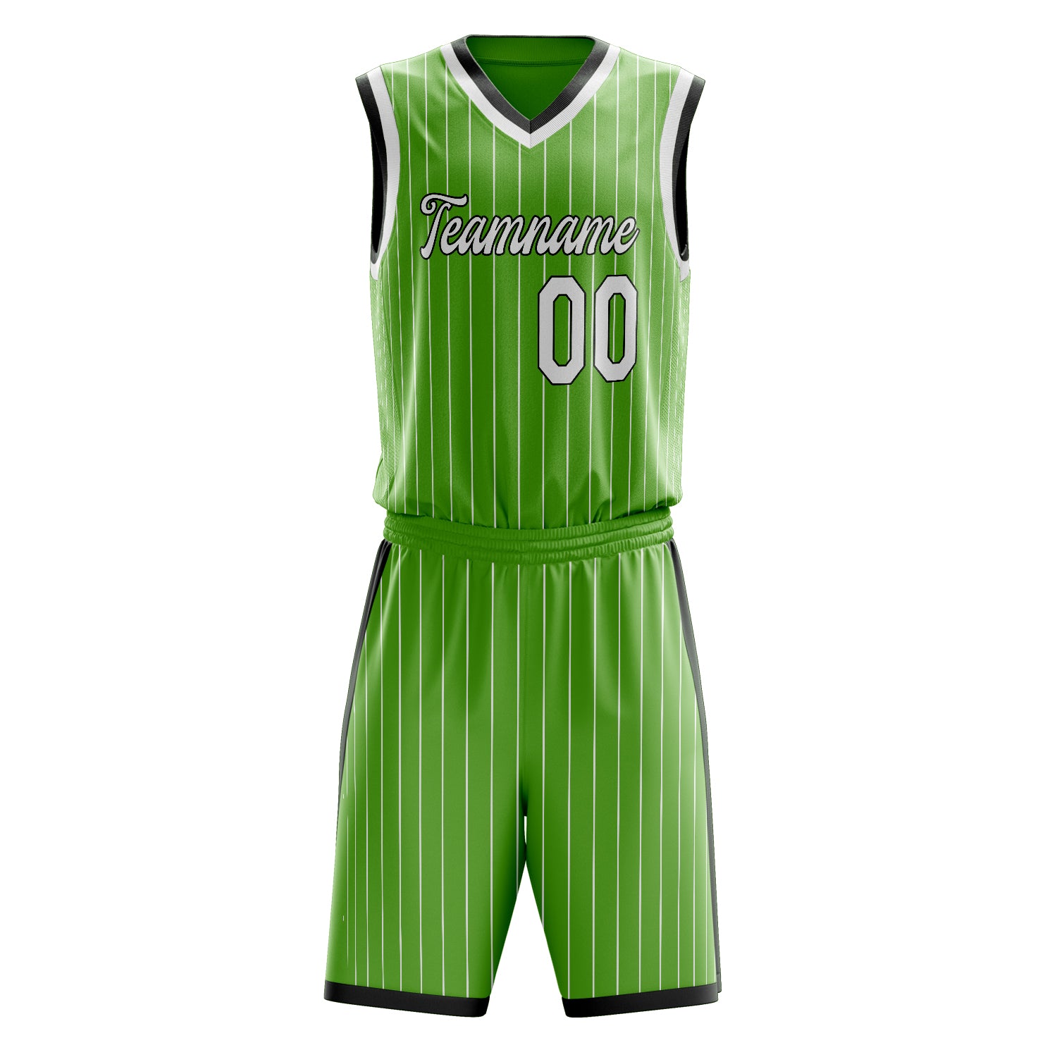 Maßgeschneidertes professionelles Neongrün Weiß Basketballtrikot-Set