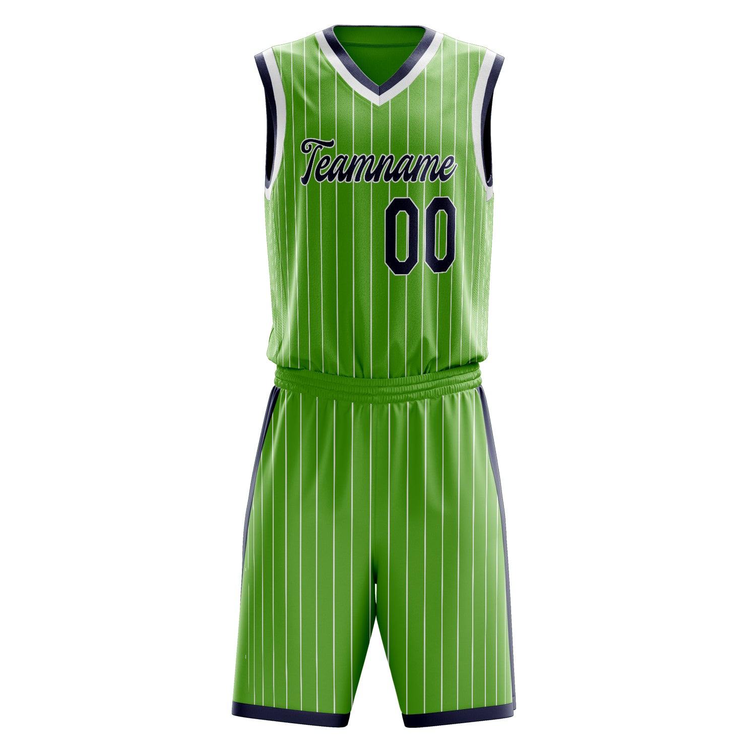 Maßgeschneidertes professionelles Neongrün Schwarz Basketballtrikot-Set