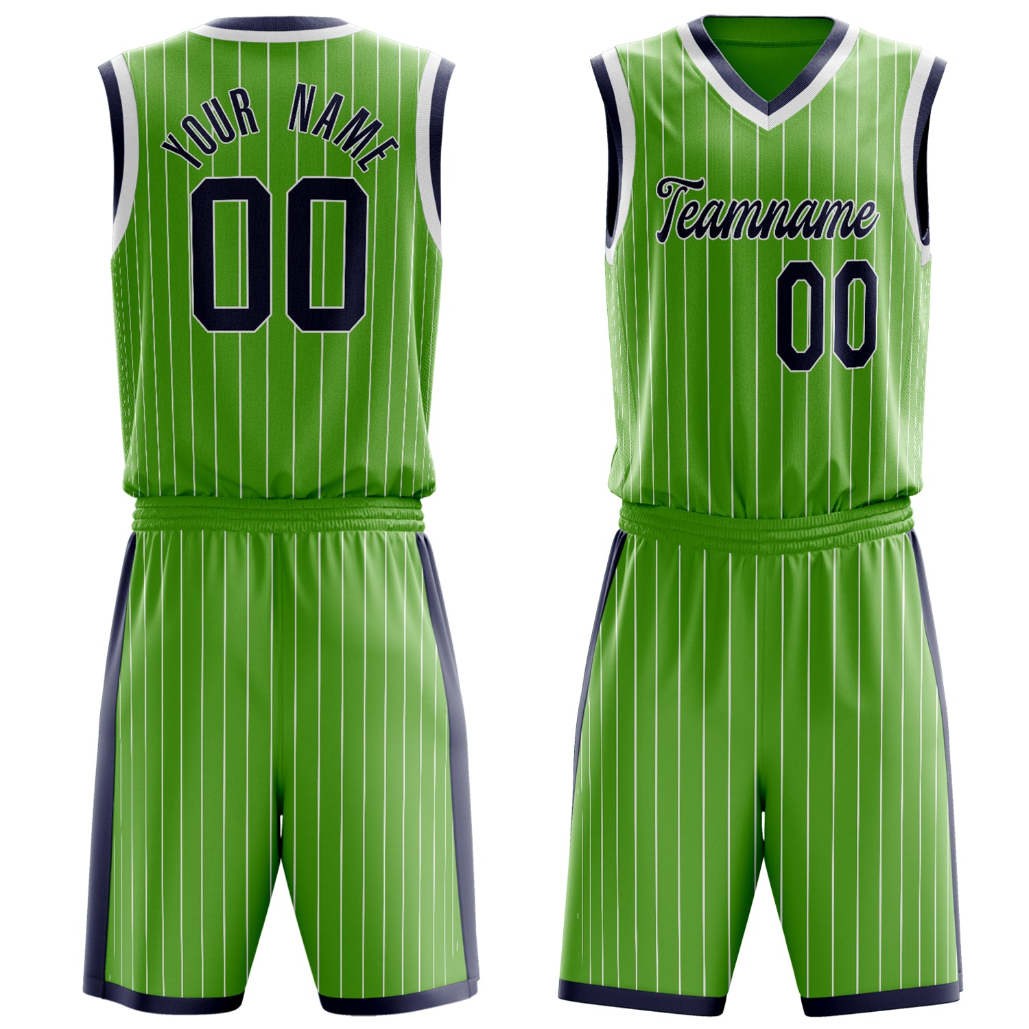 Maßgeschneidertes professionelles Neongrün Schwarz Basketballtrikot-Set BS03240701XY120