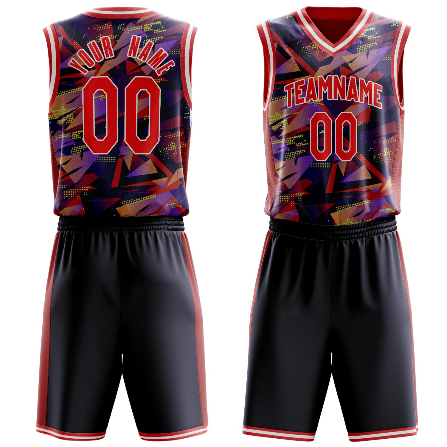 Benutzerdefiniertes Professionelles Rot Weiß Basketballtrikot-Set BS03240809JC007