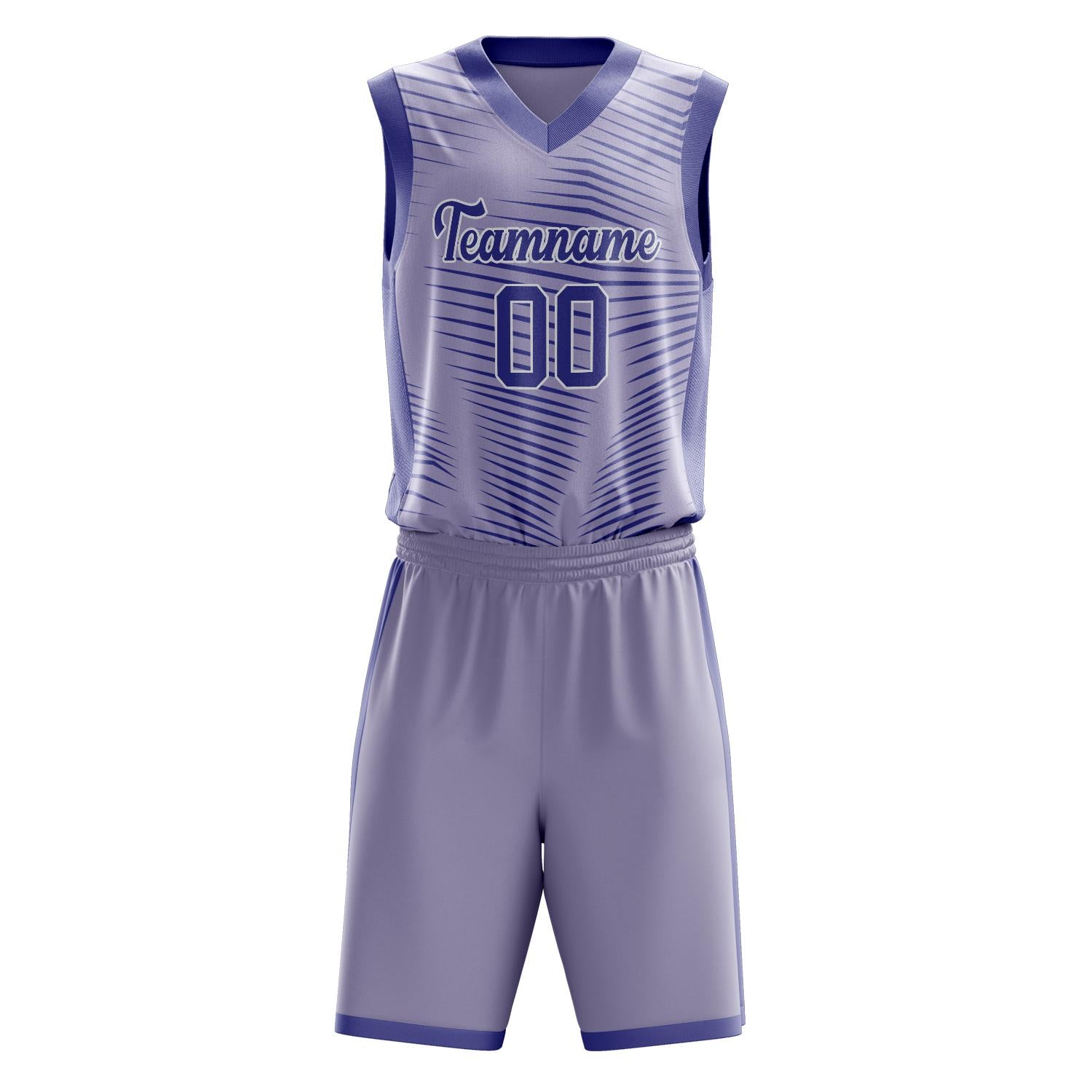 Benutzerdefiniertes Professionelles Lila Weiß Basketballtrikot-Set