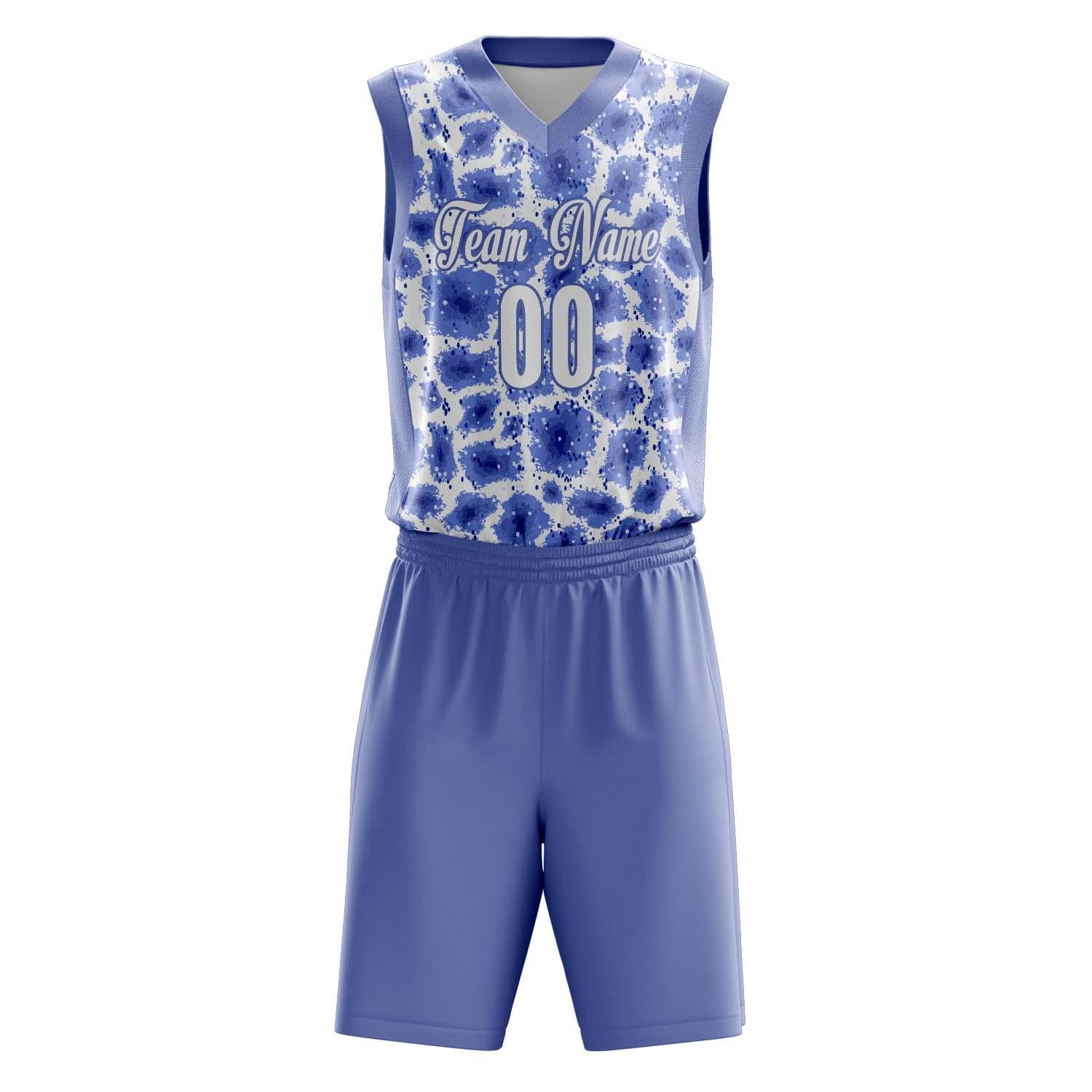 Benutzerdefiniertes Professionelles Blau Weiß Basketballtrikot-Set