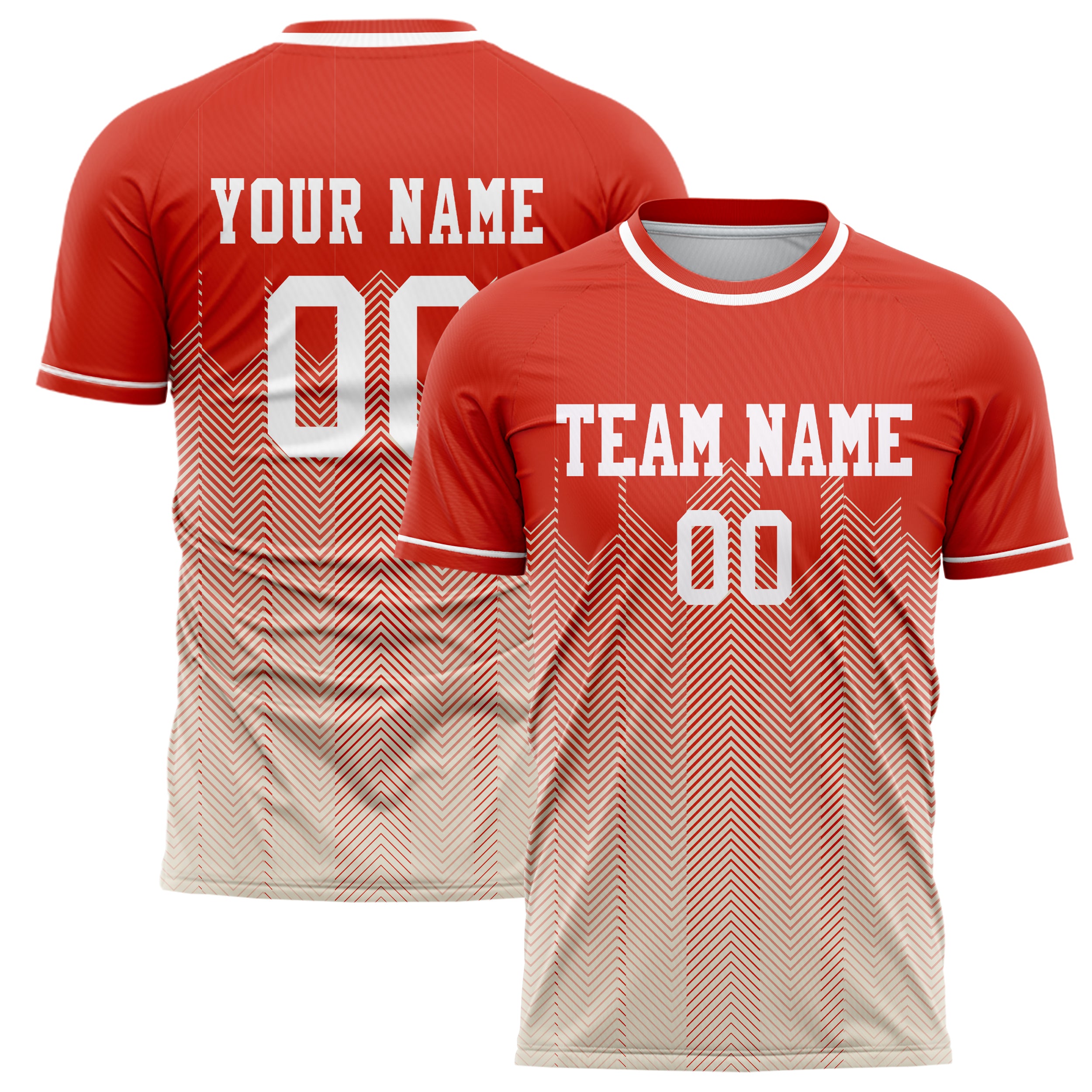 Benutzerdefiniertes Professionelles Rot Creme Abstraktes Fußballtrikot FT02240718JC092