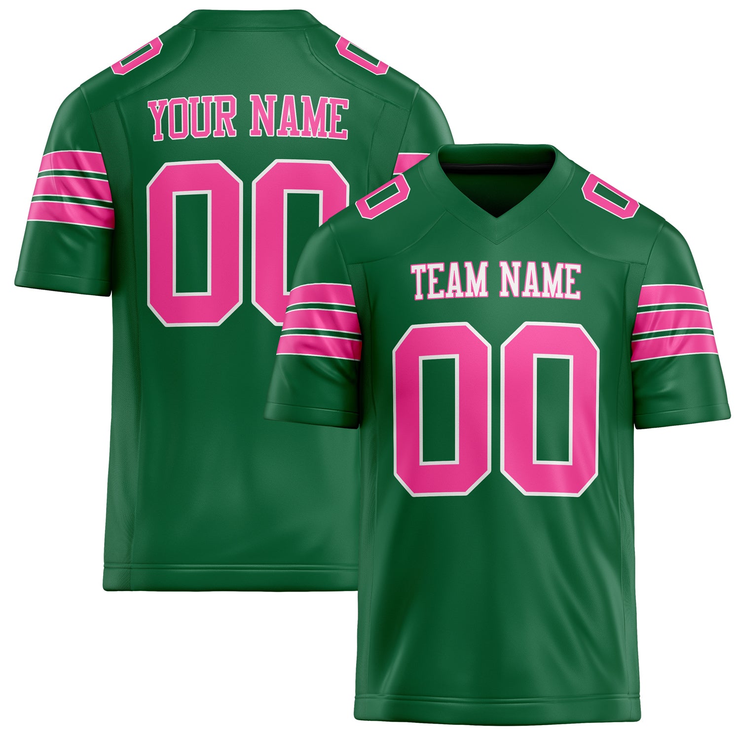 Maßgeschneidertes Professionelles Kelly Grün Rosa Rugbytrikot FT02240730KE213