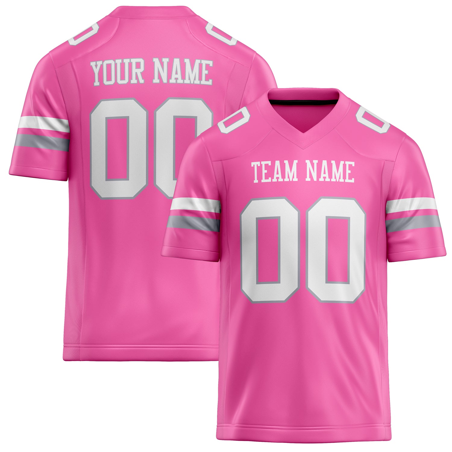 Maßgeschneidertes Professionelles Rosa Weiß Rugbytrikot FT02240730PI407