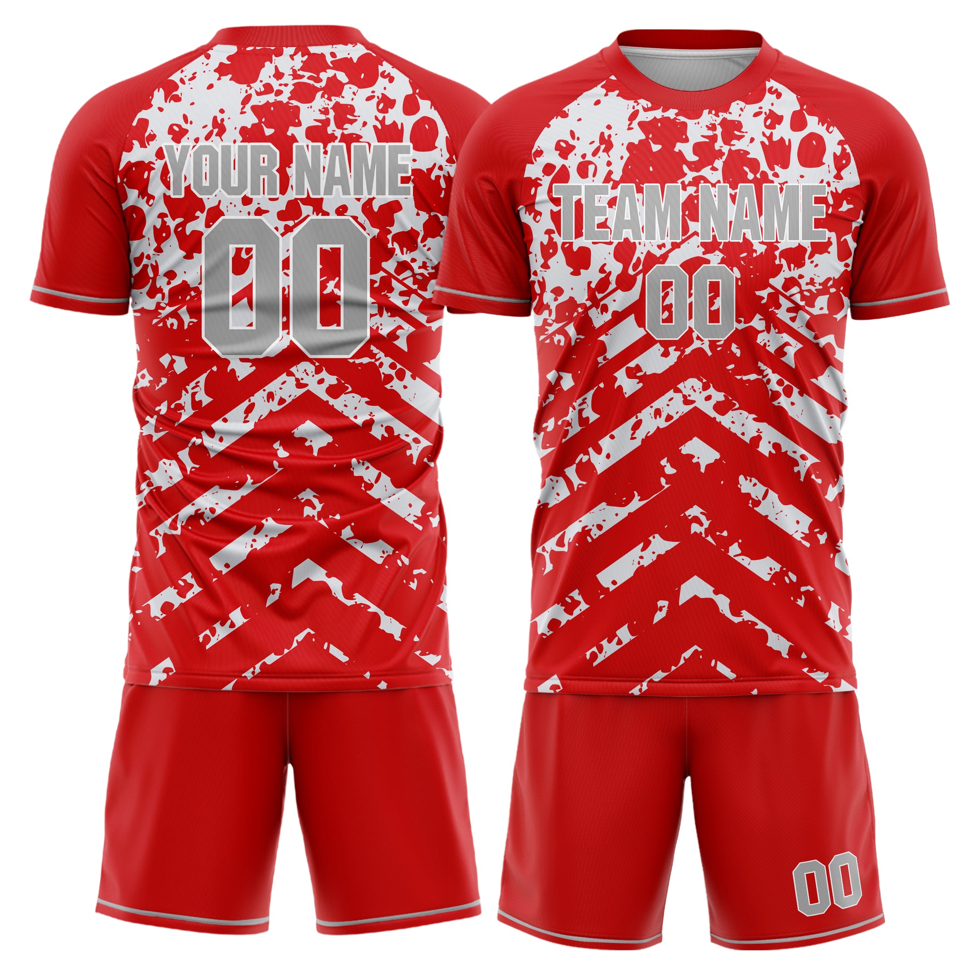 Maßgeschneidertes Professionelles Rot Weiß Fußballtrikot-Set FT03240719JC110