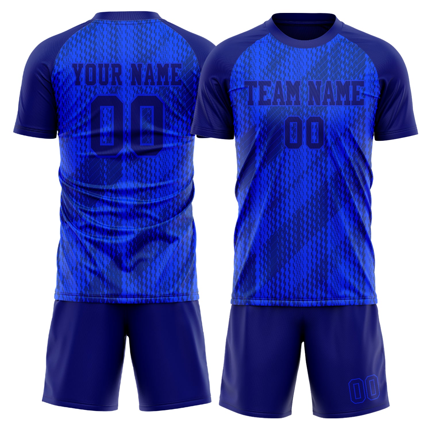 Maßgeschneidertes Professionelles Blau Marineblau Fußballtrikot-Set FT03240719XF312