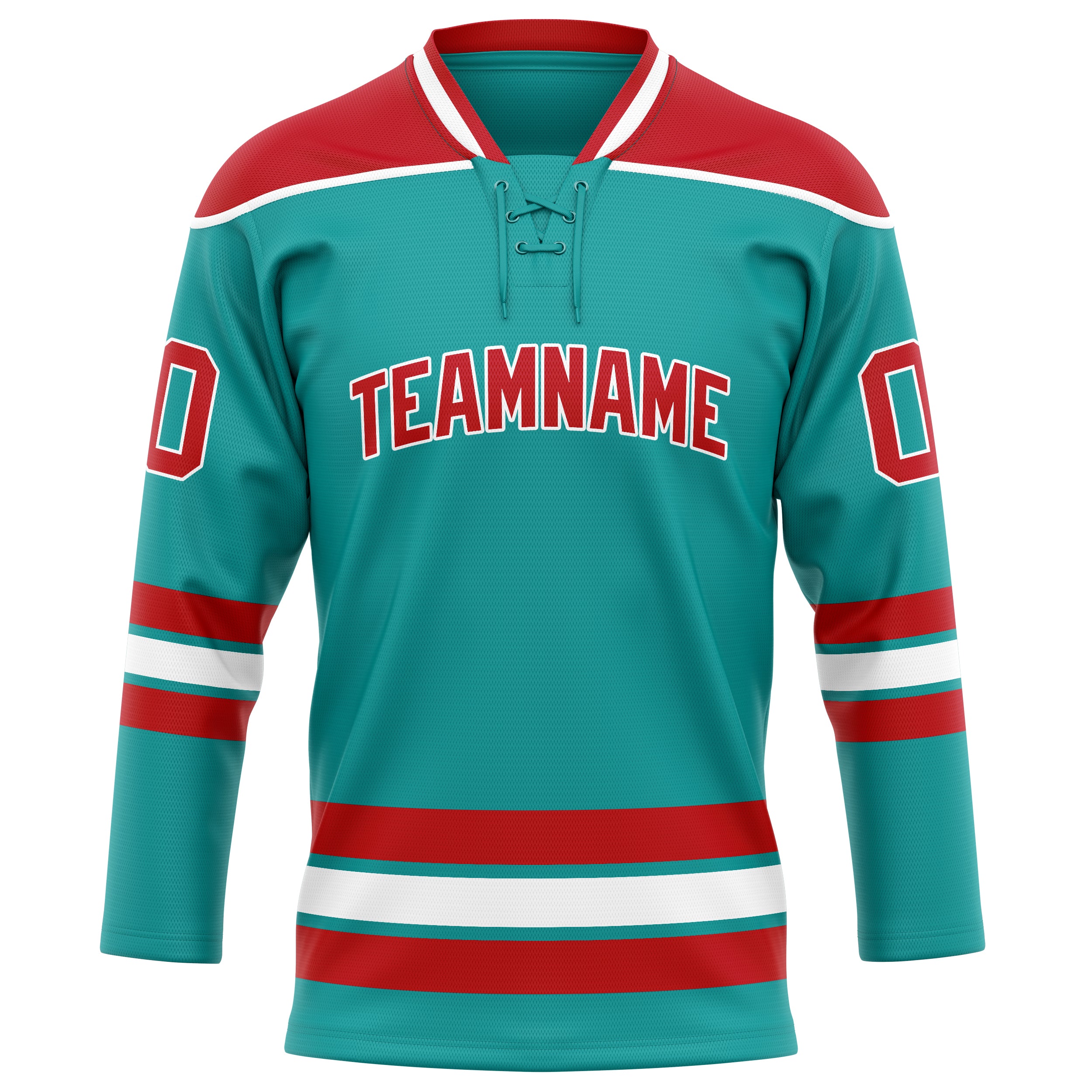 Aqua Rot Eishockey Trikot