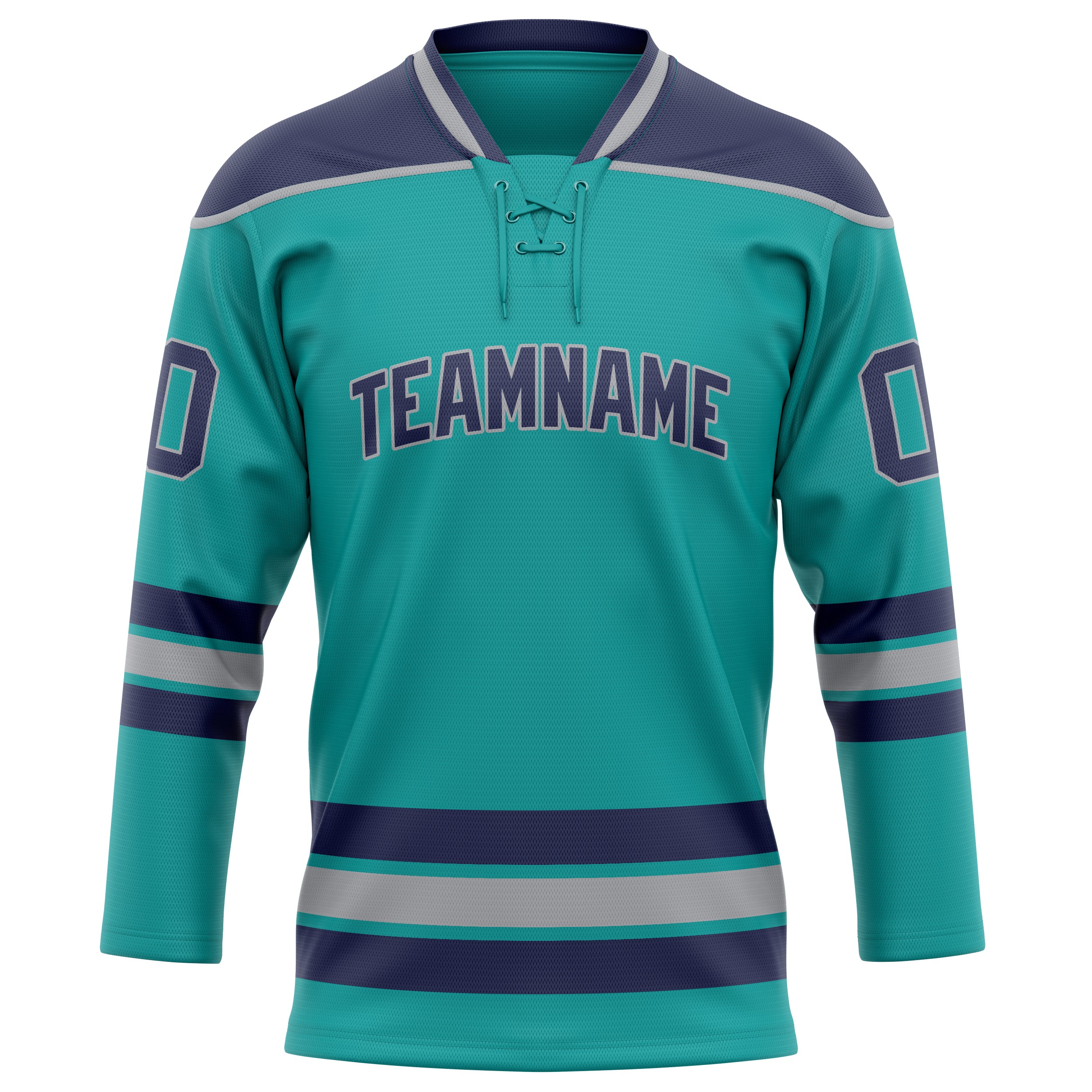 Aqua Marineblau Eishockey Trikot