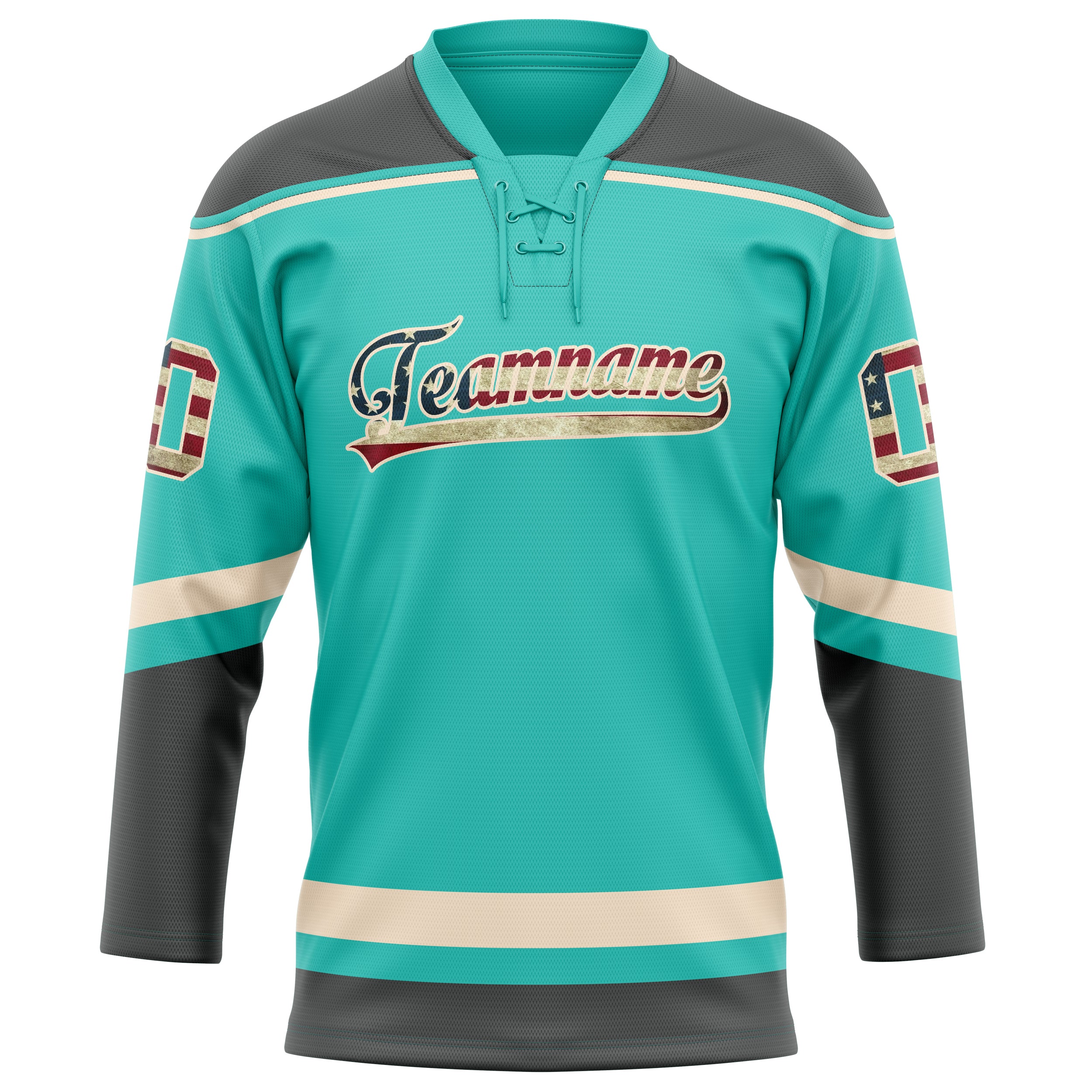 Aqua Grau Eishockey Trikot