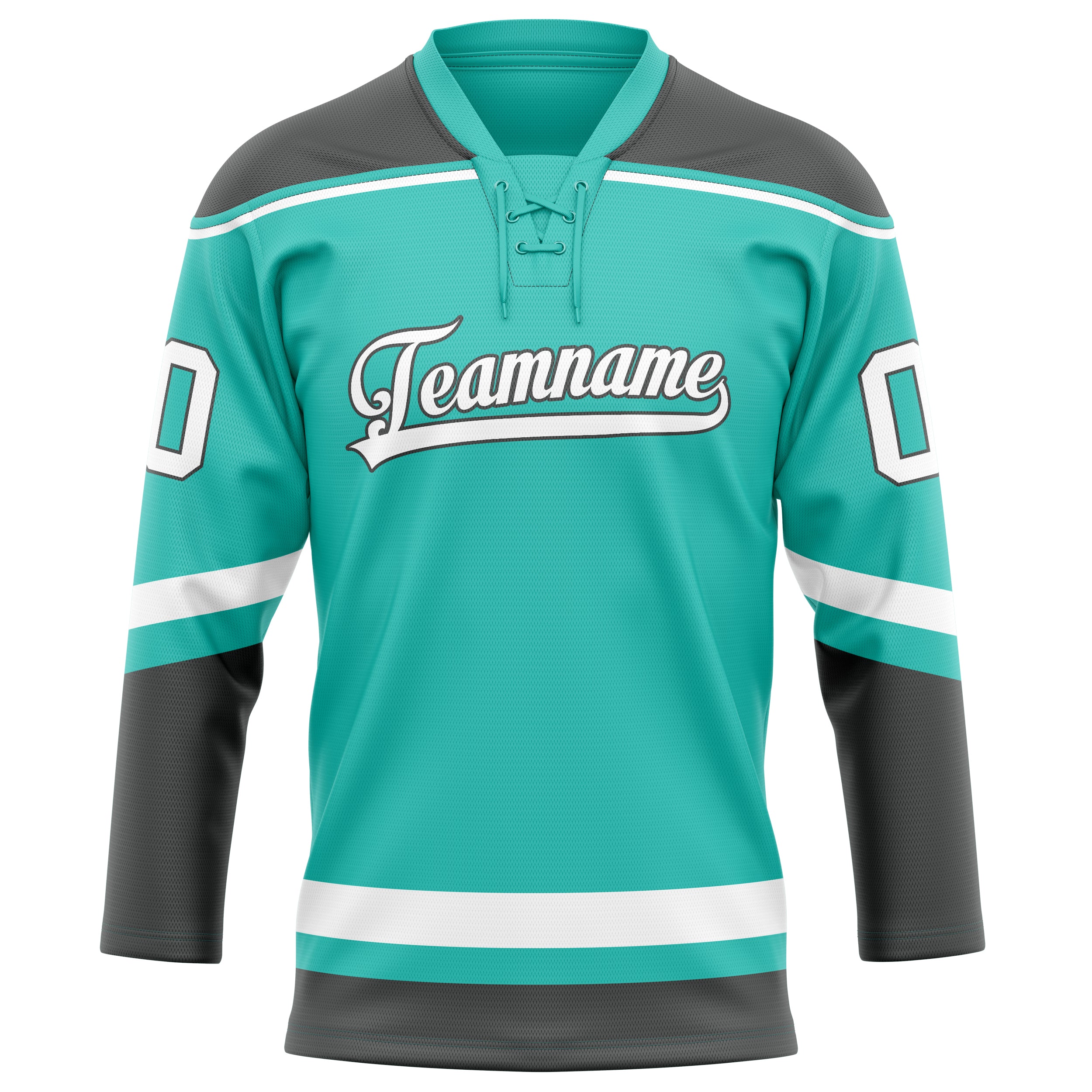 Aqua Grau Eishockey Trikot