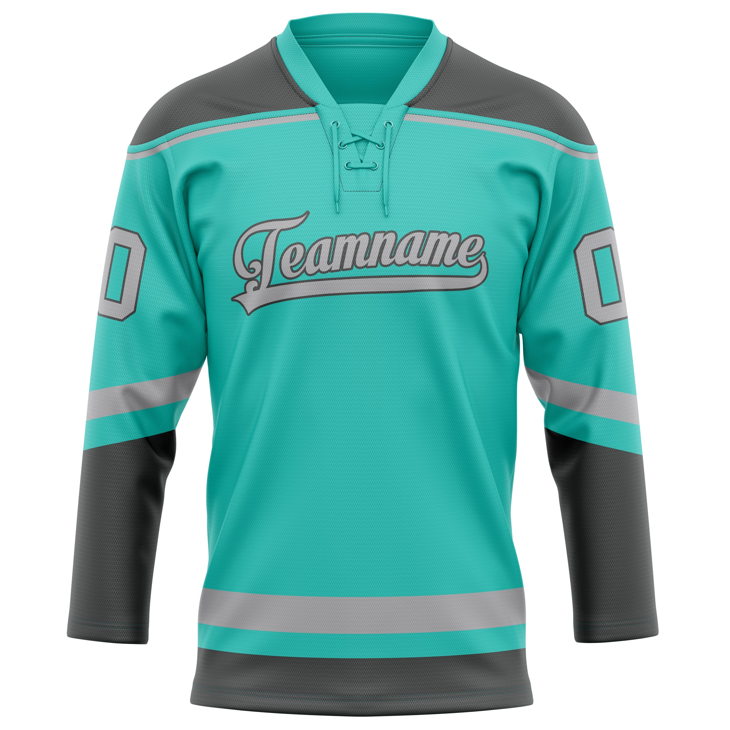 Aqua Grau Eishockey Trikot