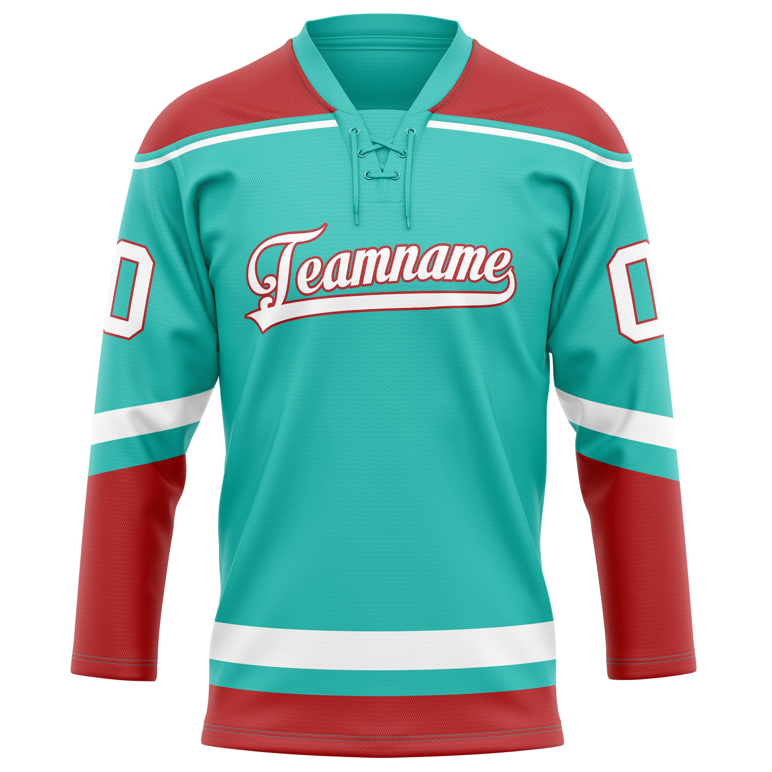 Aqua Rot Eishockey Trikot