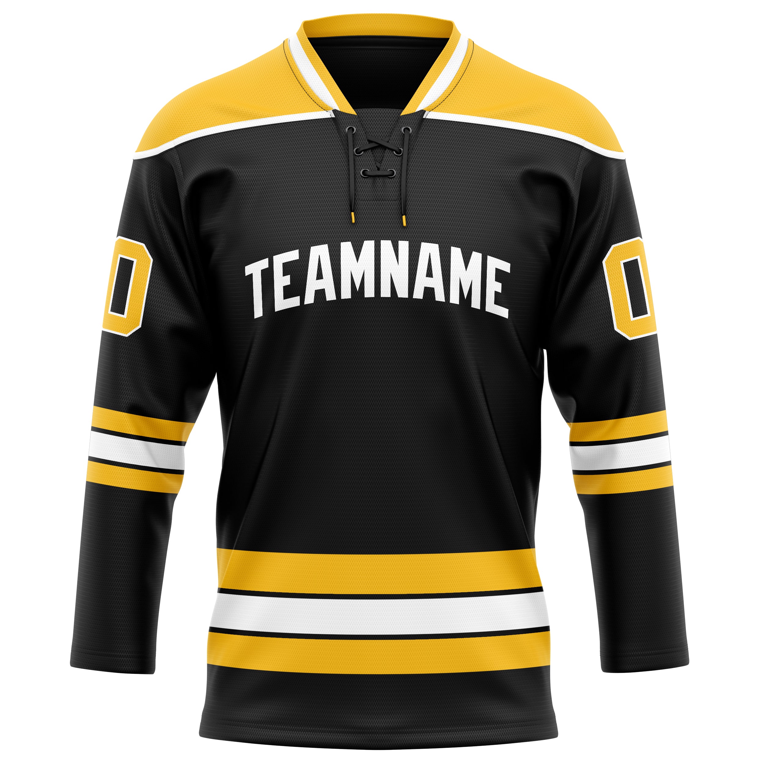 Schwarz Gold Eishockey Trikot