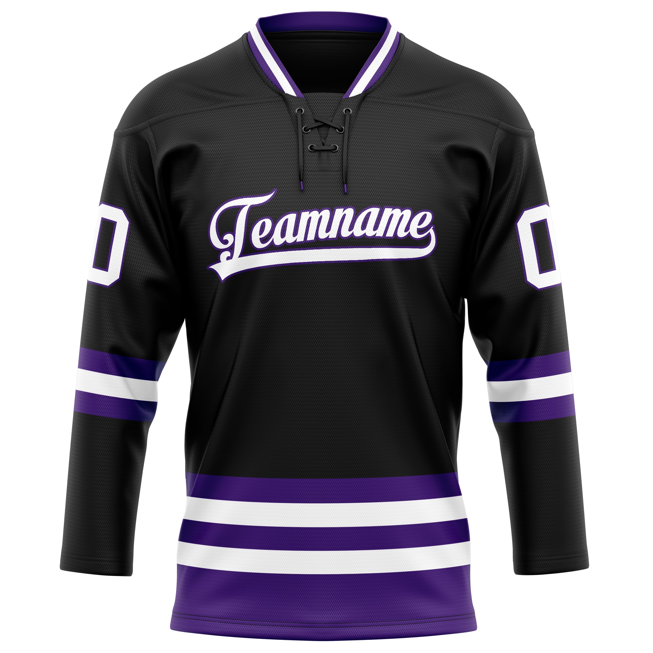 Schwarz Lila Eishockey Trikot