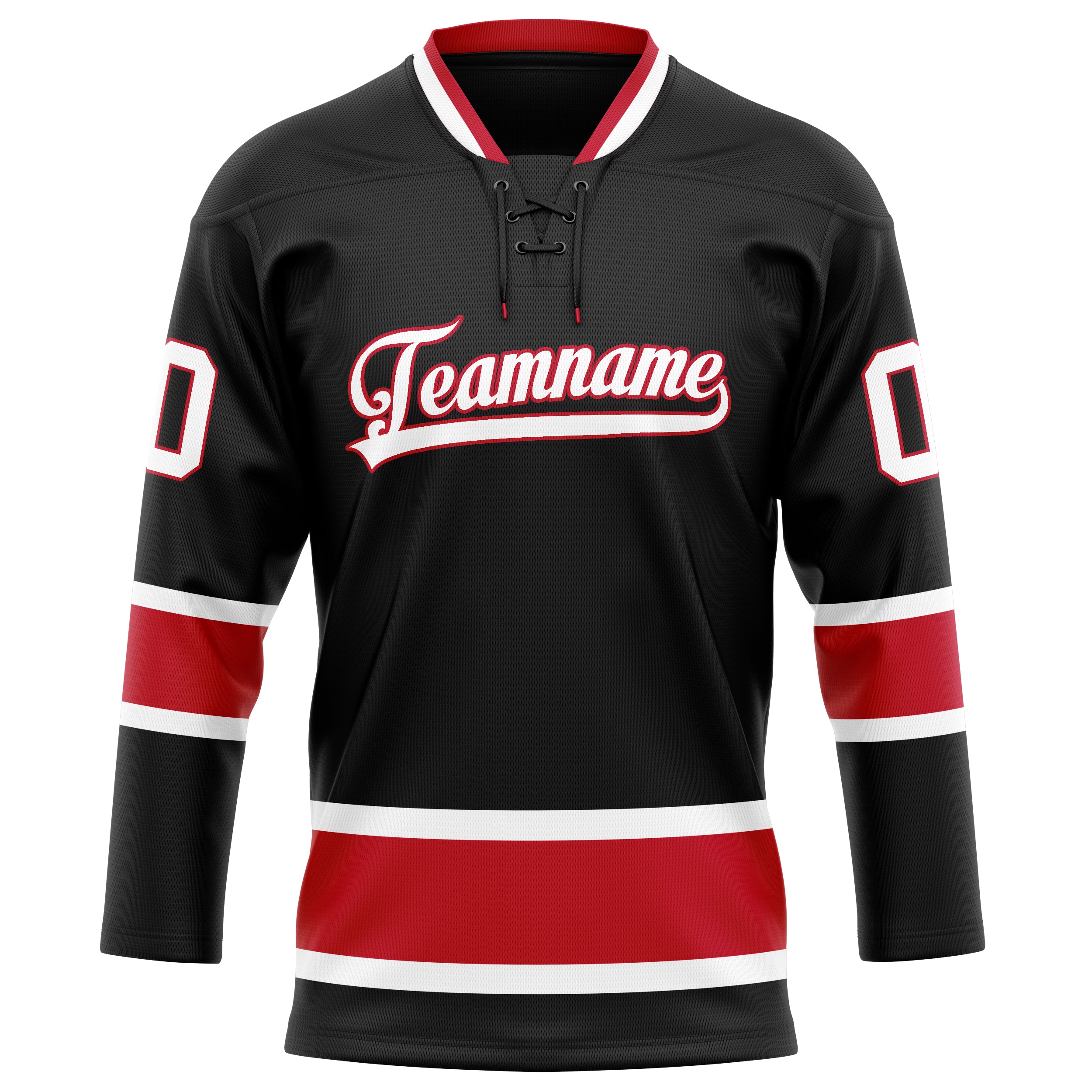 Schwarz Rot Eishockey Trikot