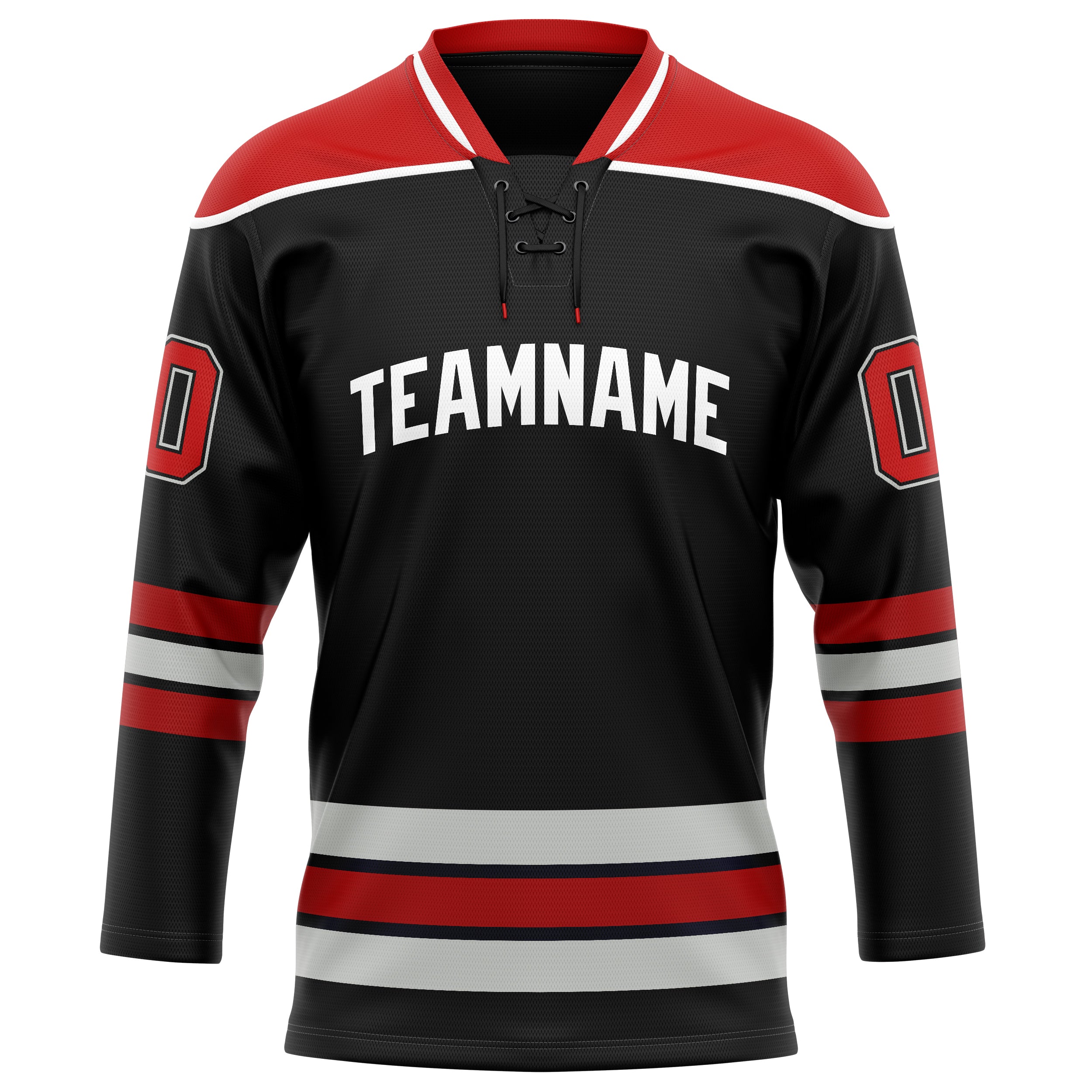 Schwarz Rot Eishockey Trikot