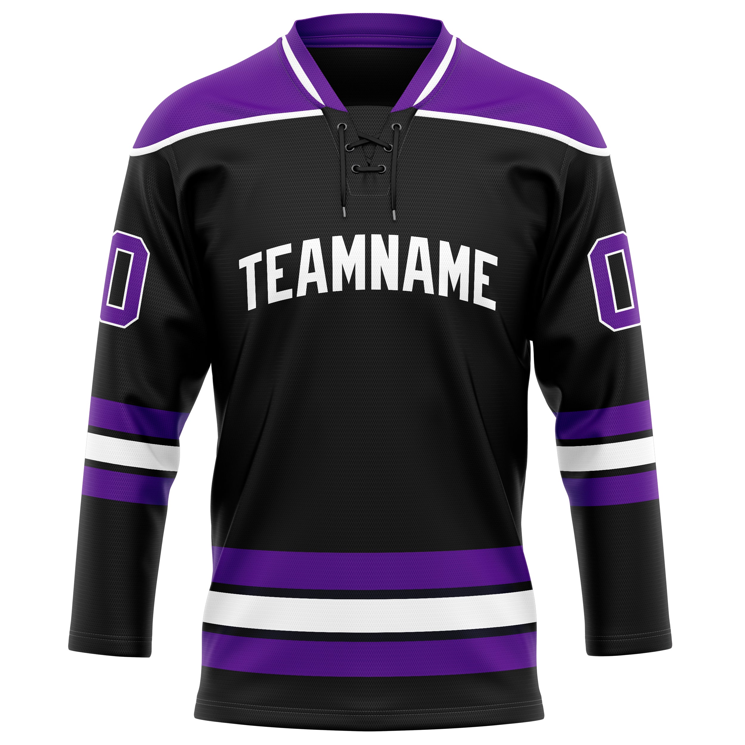 Schwarz Lila Eishockey Trikot