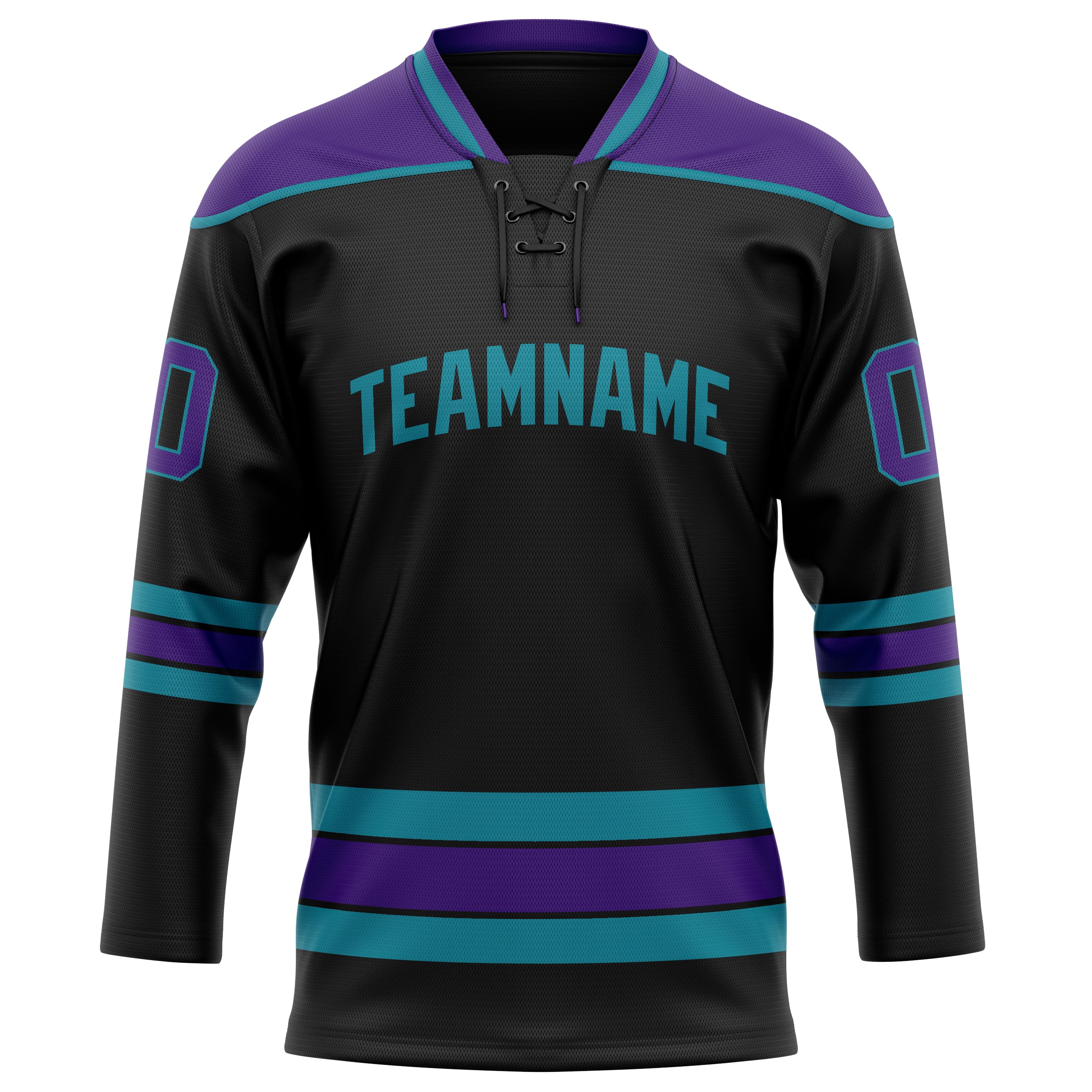 Schwarz Lila Eishockey Trikot